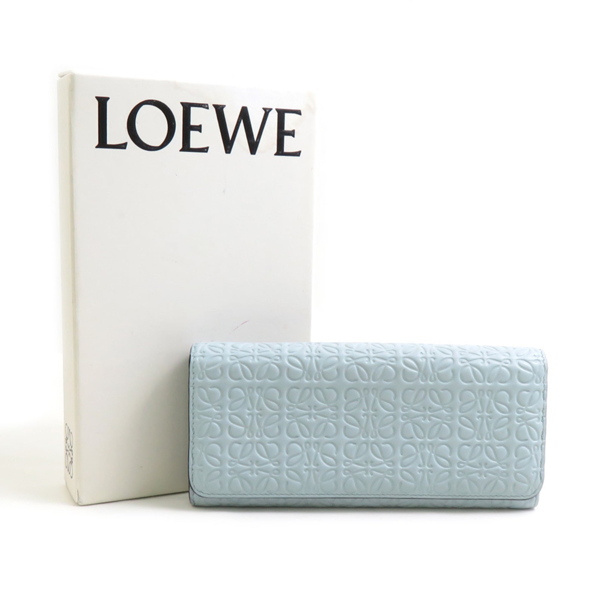 Loewe Light Blue Leather Long Wallet (Bi-Fold) (Pre-Owned)