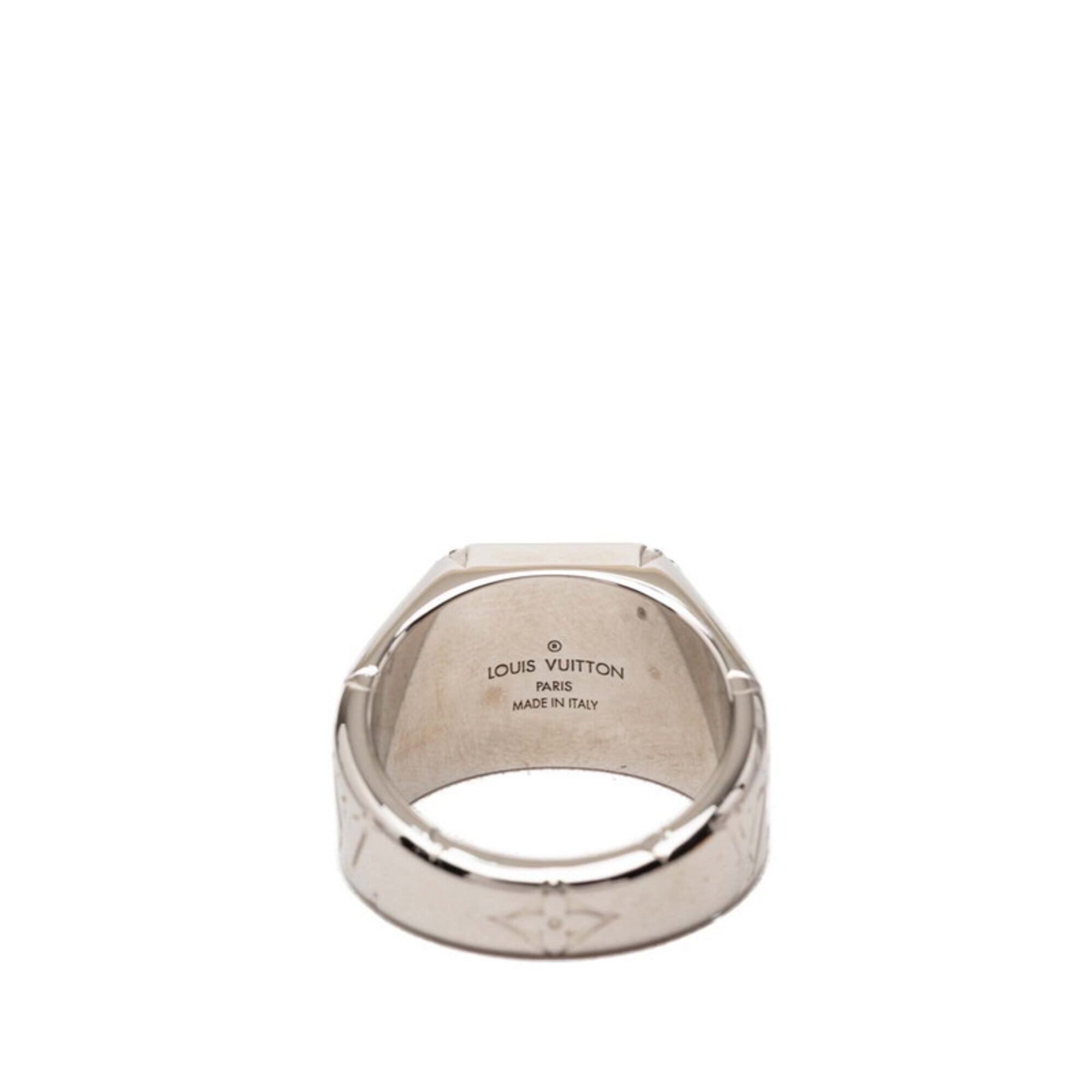 Louis Vuitton Silver Metal Band Ring (Pre-Owned)