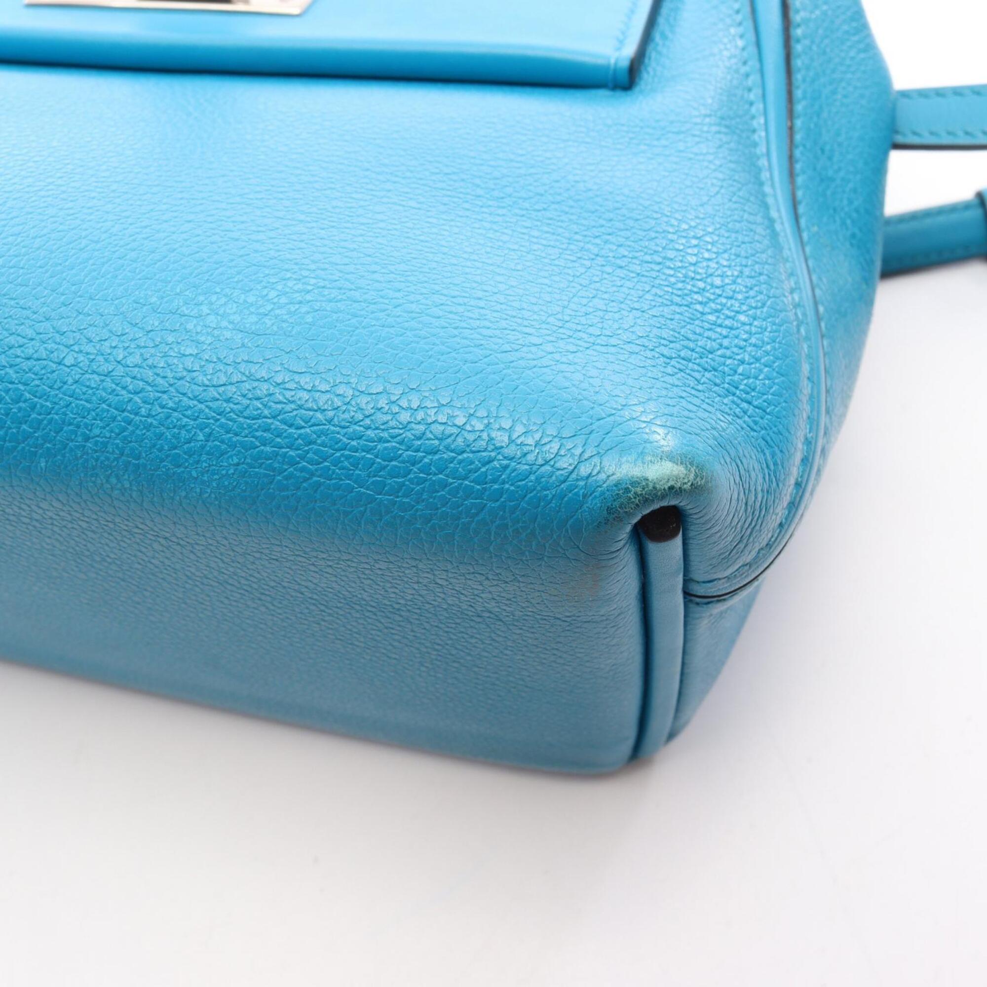 Hermes Blue Evercalf Leather Handbag (Pre-Owned)