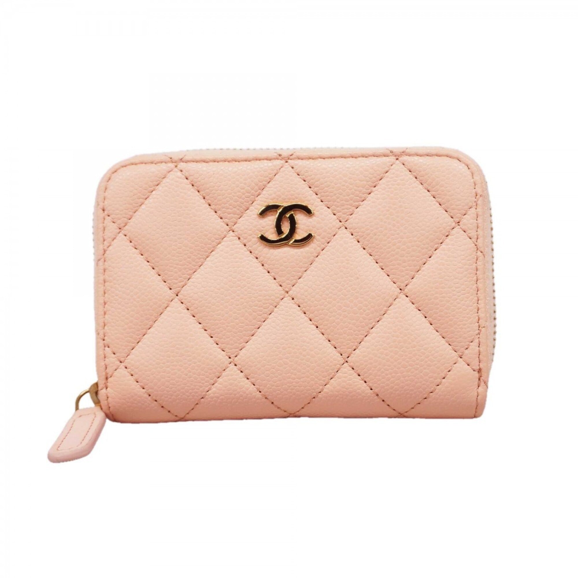 Chanel Pink Grained Calfskin Coin Purse/Coin Case (Pre-Owned)