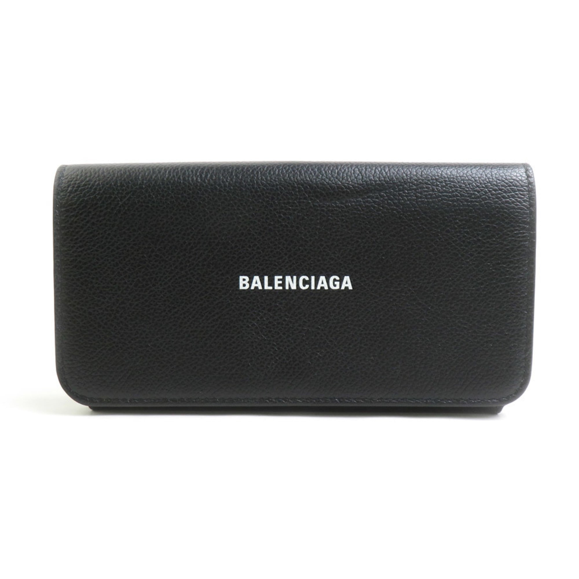 Balenciaga Black Leather Long Wallet (Bi-Fold) (Pre-Owned)
