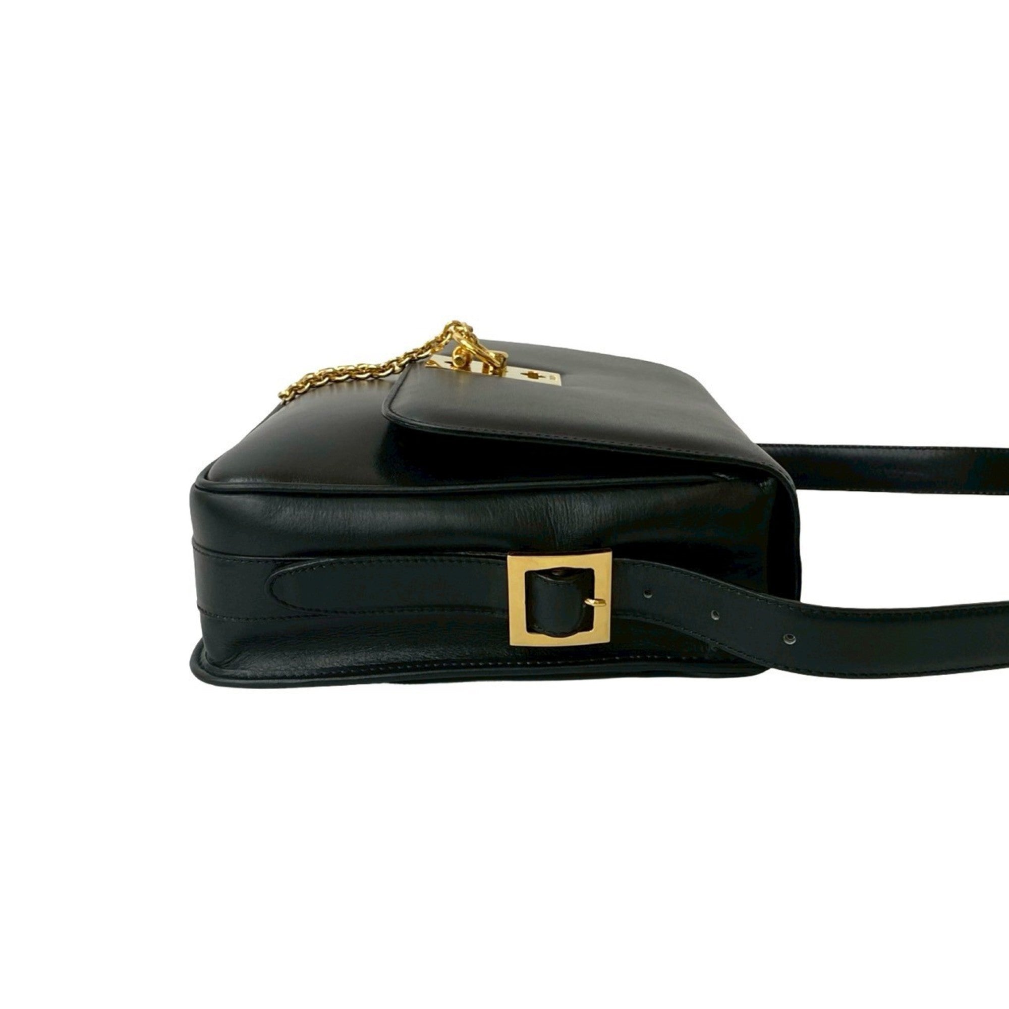 Celine Black Leather Pochette Shoulder Bag (Pre-Owned)