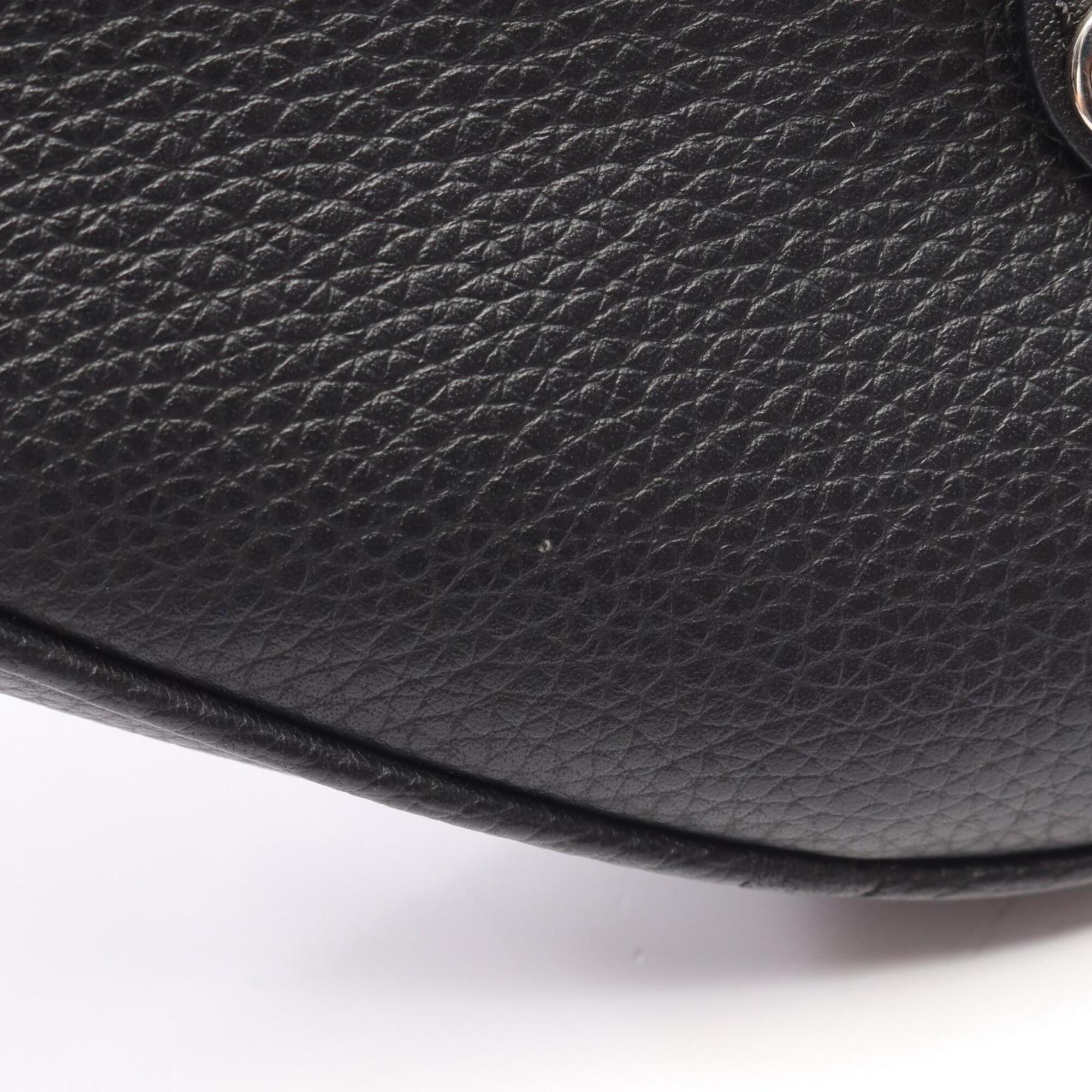 Christian Dior Black Leather Saddle Bag Shoulder Bag (Pre-Owned)