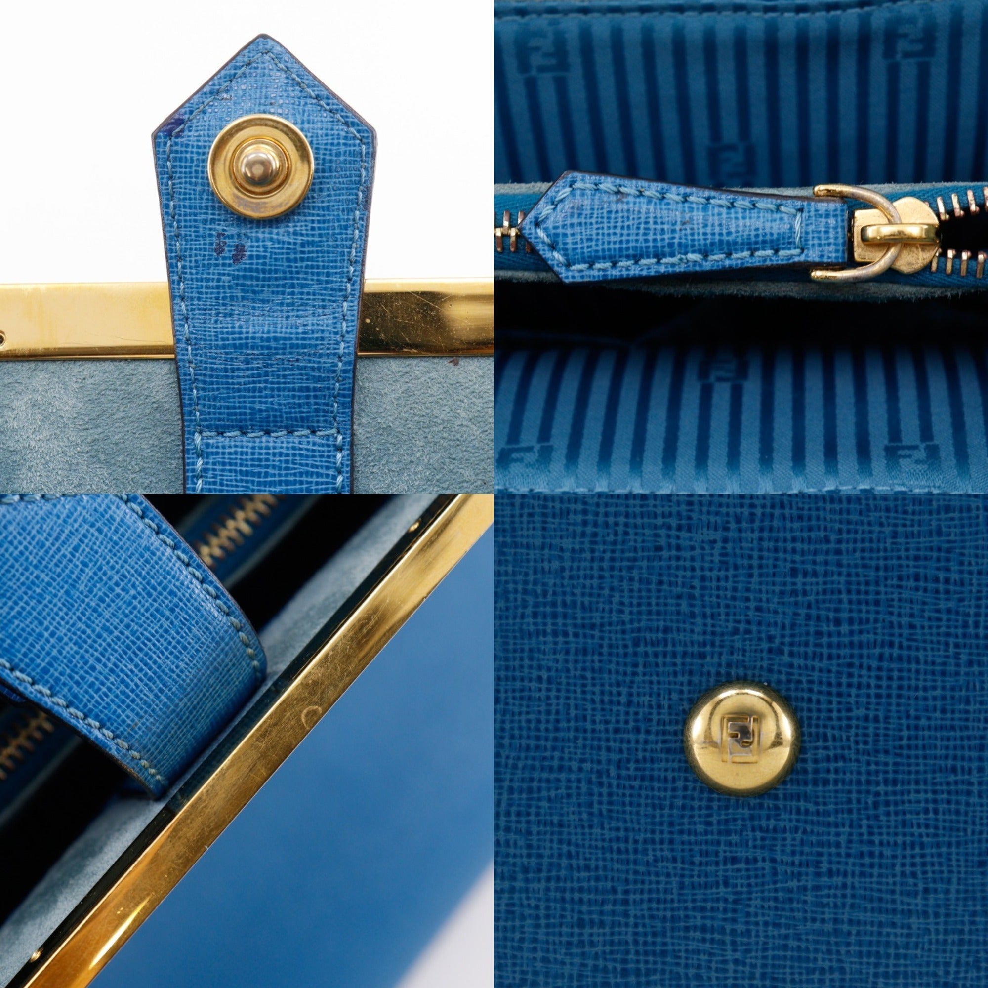 Fendi Blue Leather Handbag (Pre-Owned)