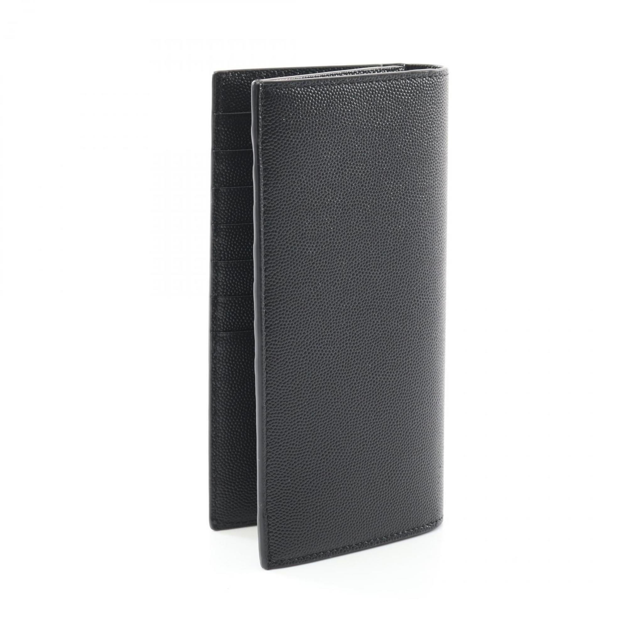 Saint Laurent Black Leather Long Wallet (Bi-Fold)