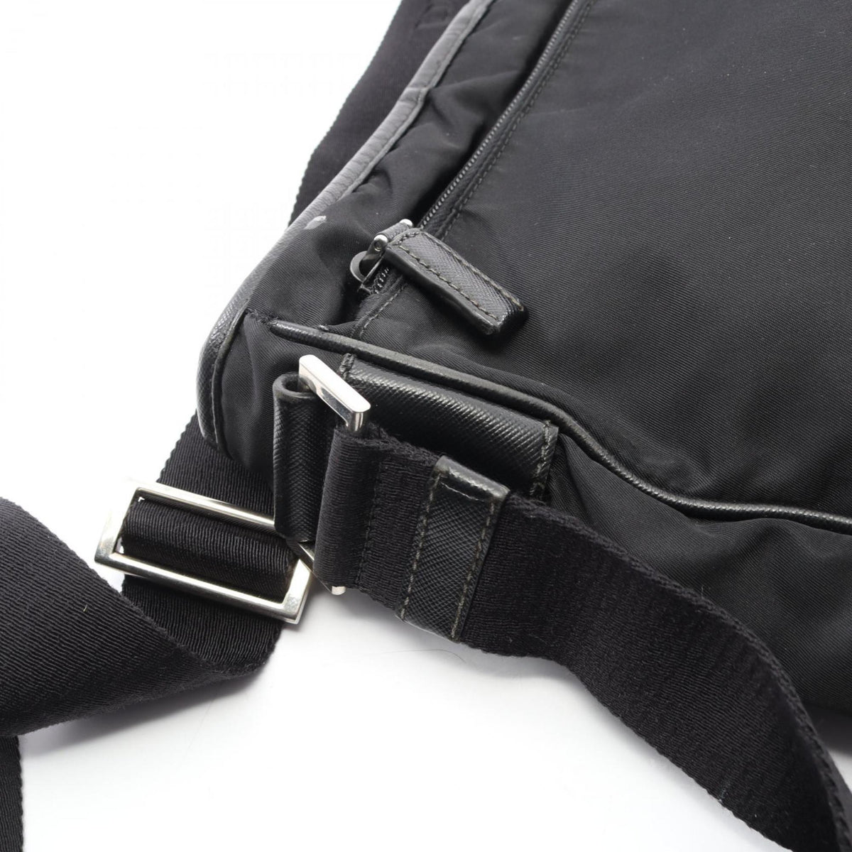 Prada Black Nylon Saffiano Triangle Shoulder Bag (Pre-Owned)