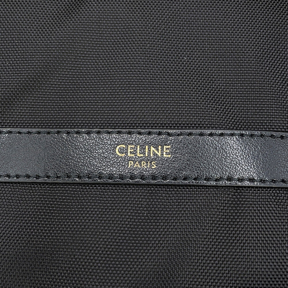 Celine Black White Nylon Canvas Leather Backpack (Pre-Owned)