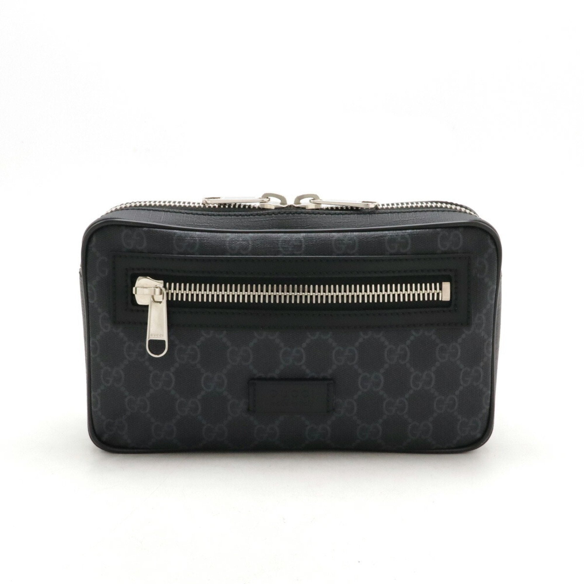 Gucci Black Dark Gray Navy Red Color Pvc Leather Shoulder Bag (Pre-Owned)