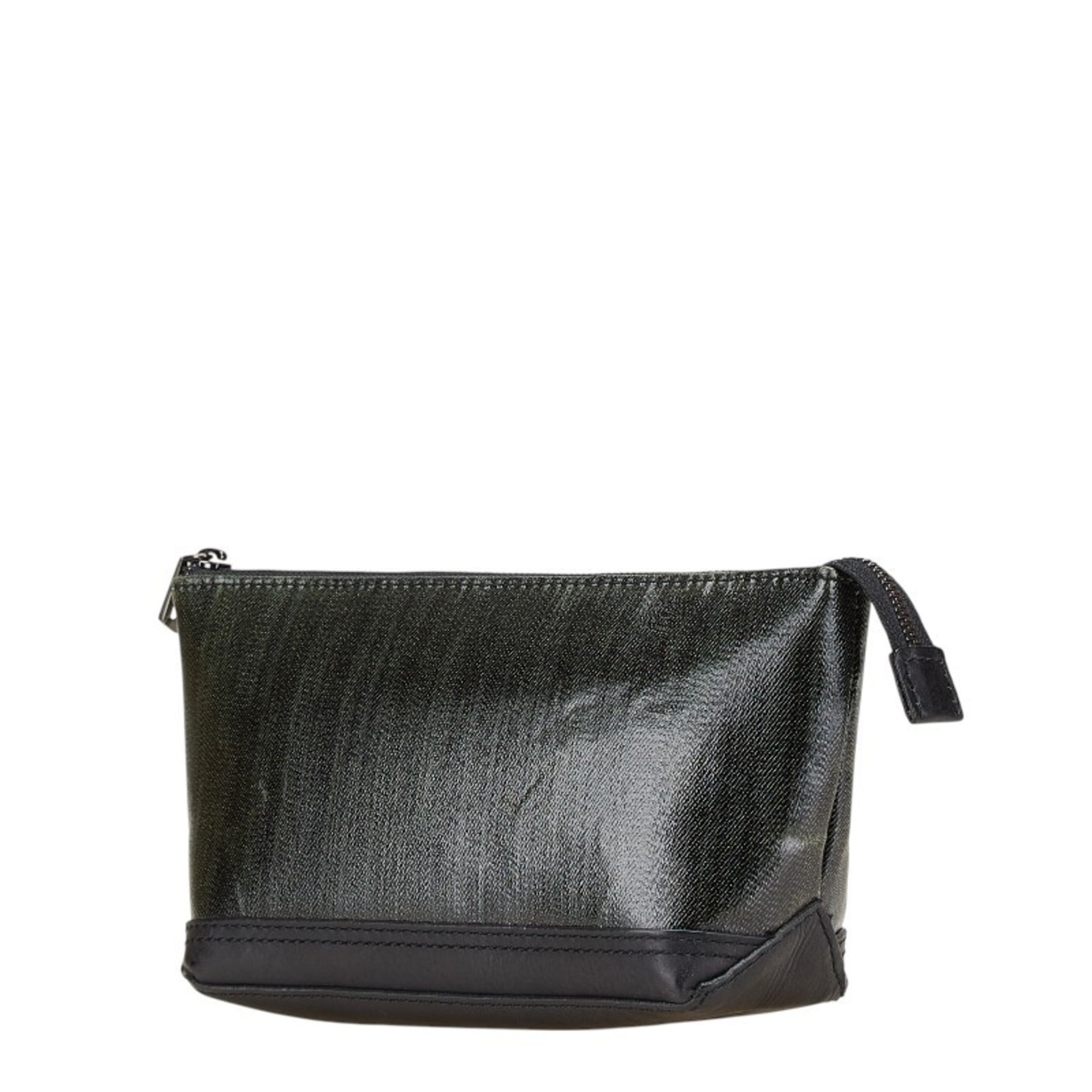 Marc Jacobs Black Khaki Pvc Leather Pouch (Pre-Owned)