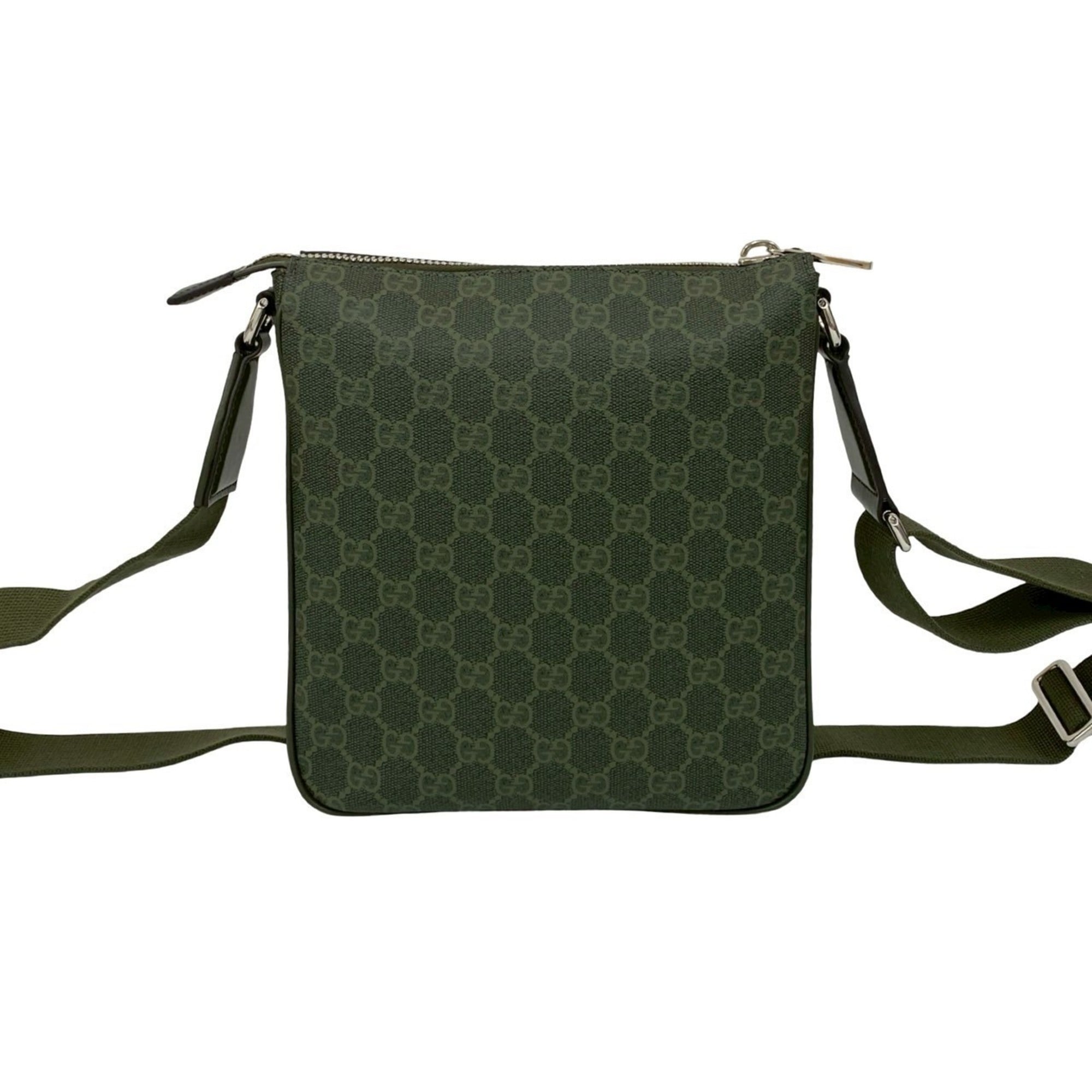 Gucci Green Pvc Leather Messenger Bag Shoulder Bag (Pre-Owned)