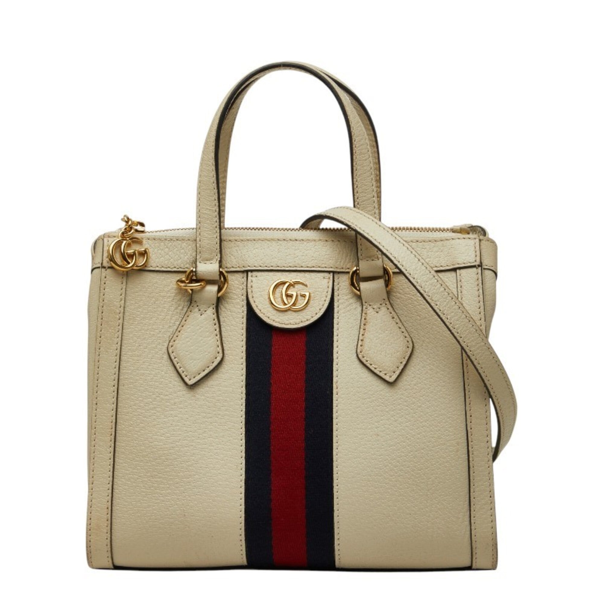 Gucci Ivory Leather Handbag Shoulder Bag (Pre-Owned)