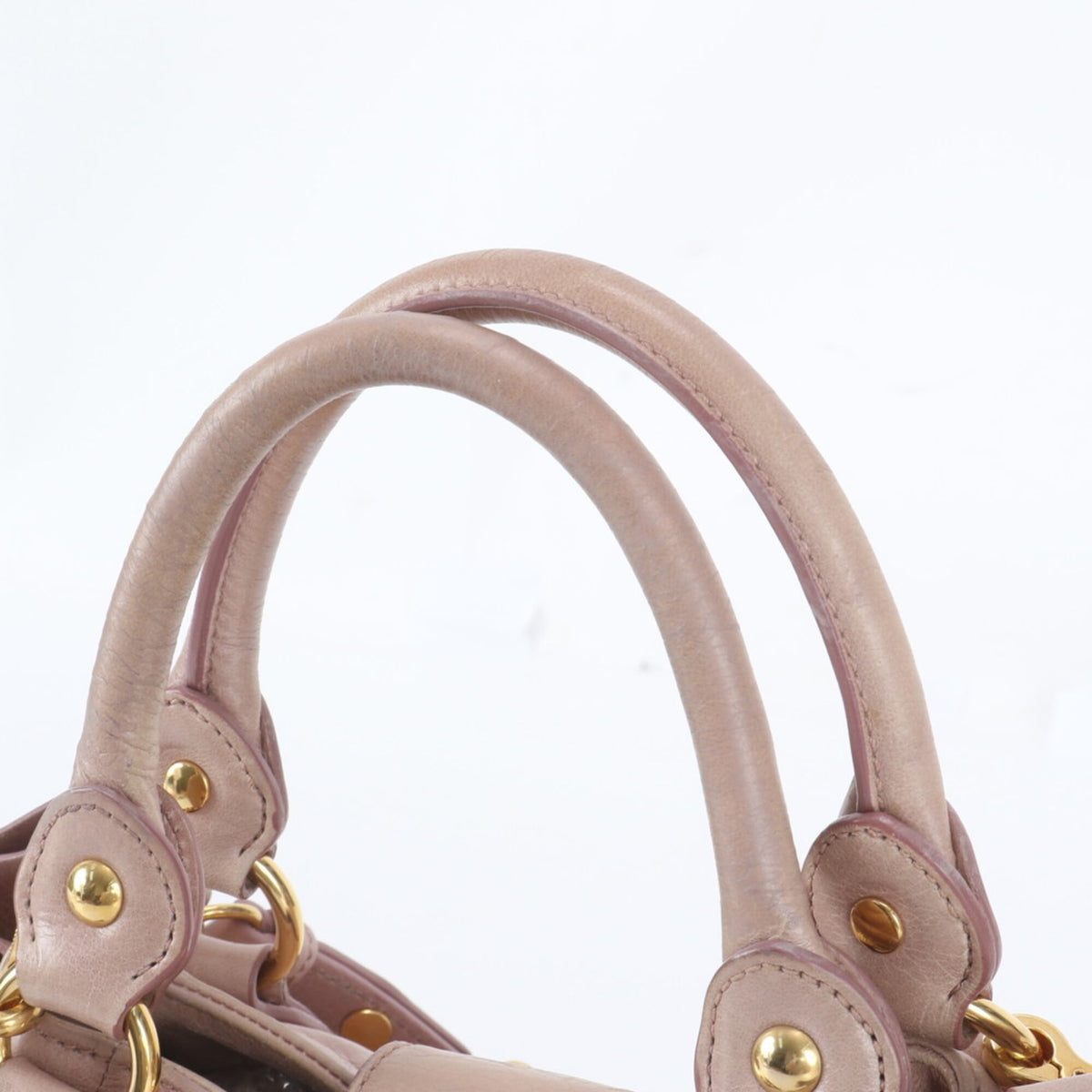 Miu Miu Pink Leather Handbag Shoulder Bag Tote Bag (Pre-Owned)