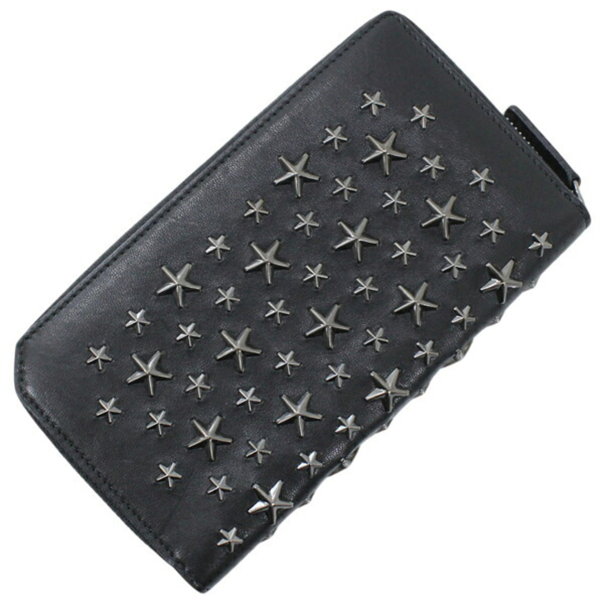 Jimmy Choo Black Leather Long Wallet (Bi-Fold) (Pre-Owned)