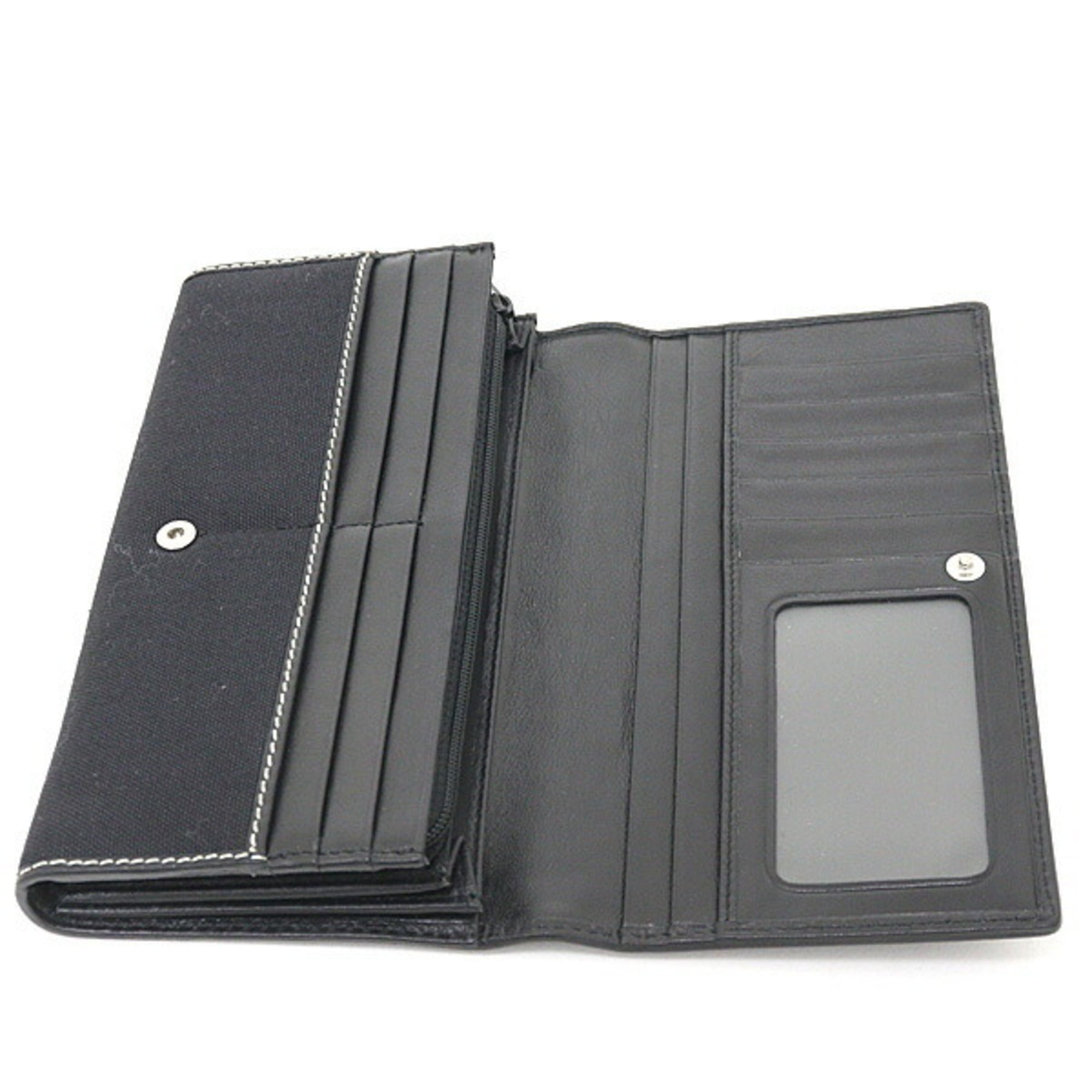 Vivienne Westwood Black Red Color White Canvas Leather Long Wallet (Bi-Fold) (Pre-Owned)