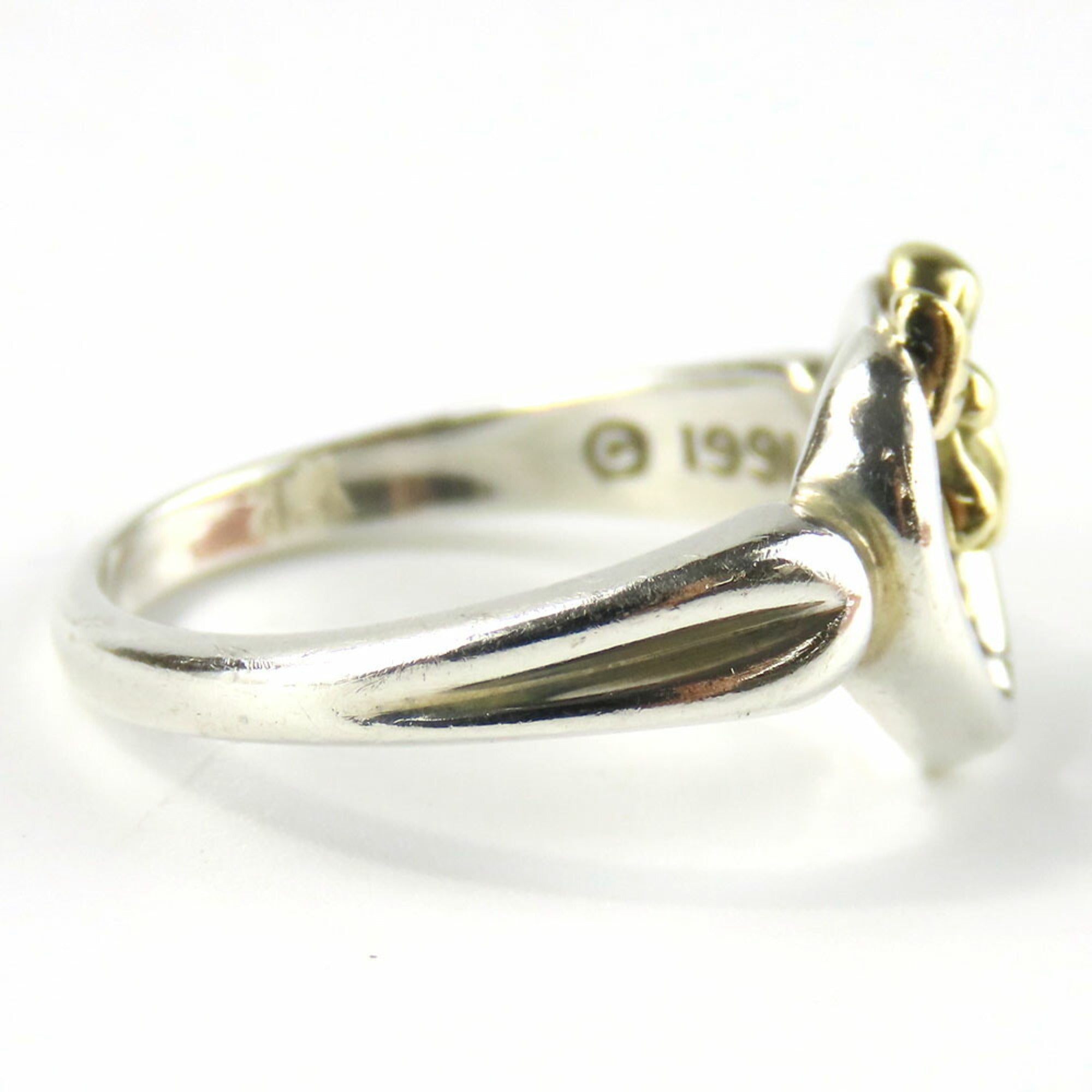 Tiffany Heart Yellow Gold (18K) Silver 925 Band Ring (Pre-Owned)