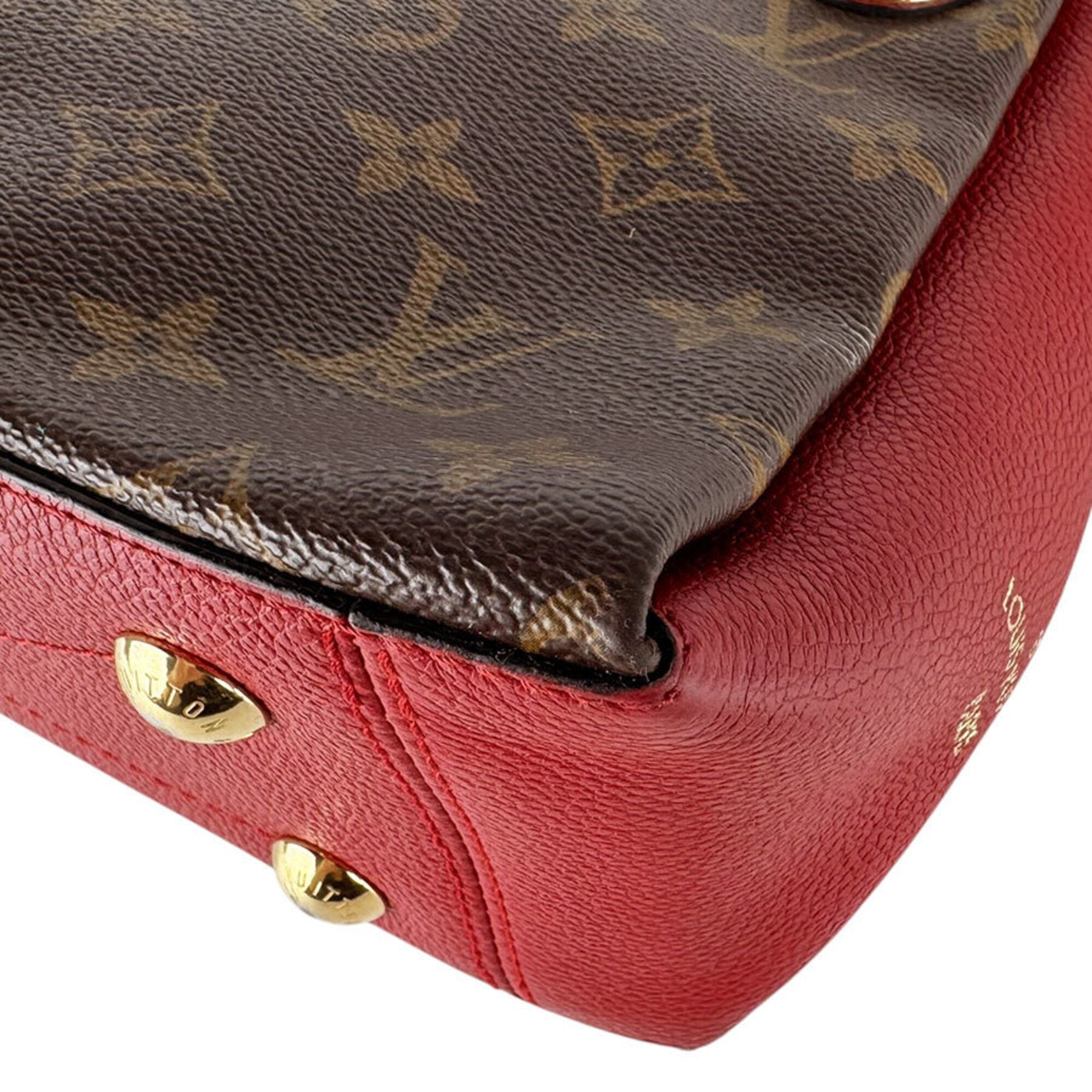 Louis Vuitton Black Brown Monogram Red Color Monogram Shoulder Bag (Pre-Owned)