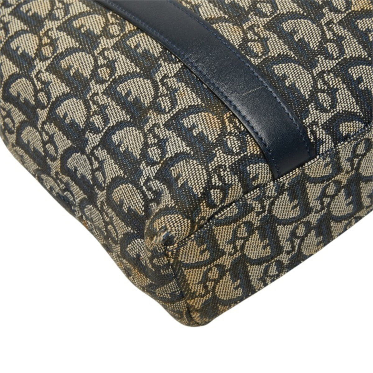 Christian Dior Navy Canvas Leather Handbag (Pre-Owned)