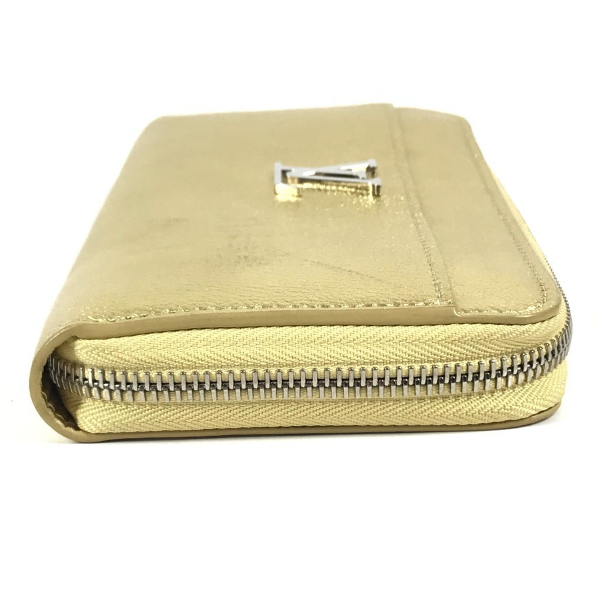 Louis Vuitton Gold Leather Long Wallet (Bi-Fold) (Pre-Owned)