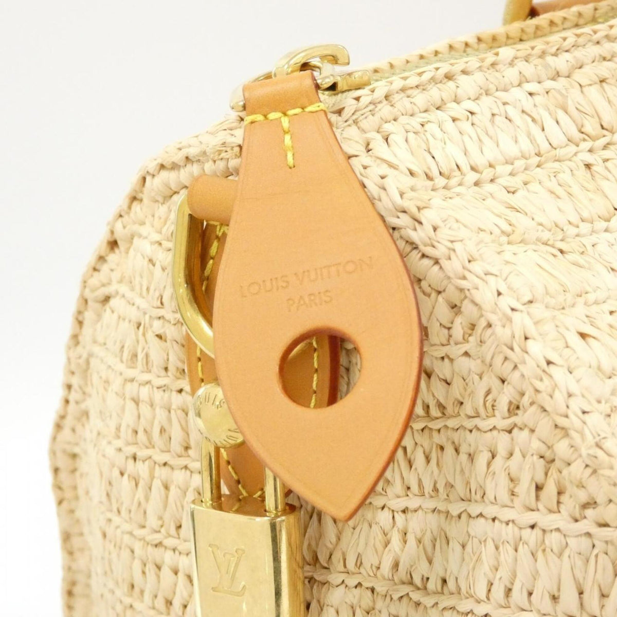 Louis Vuitton Beige Natural Raffia Boston Bag (Pre-Owned)