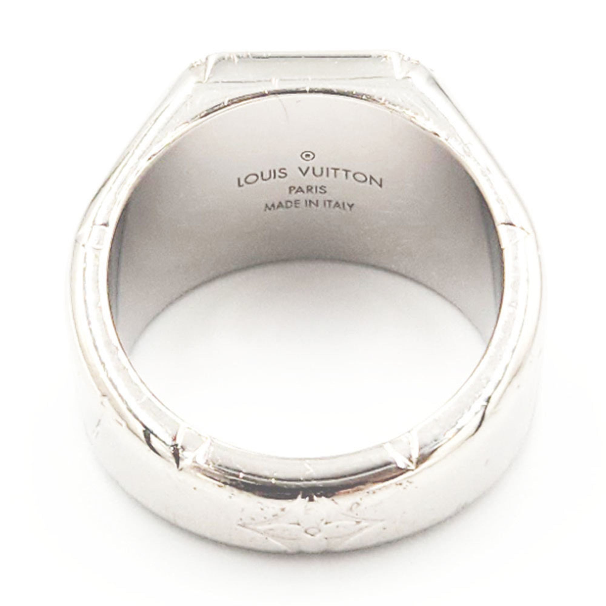 Louis Vuitton Silver Metal Band Ring (Pre-Owned)