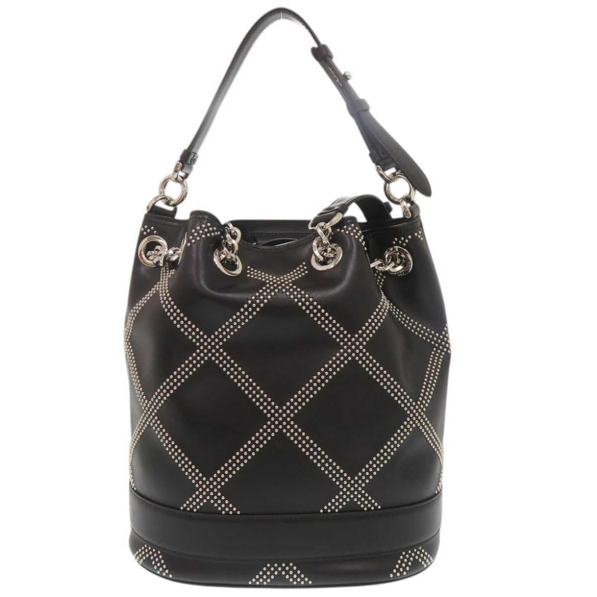Salvatore Ferragamo Black Leather Handbag Shoulder Bag (Pre-Owned)