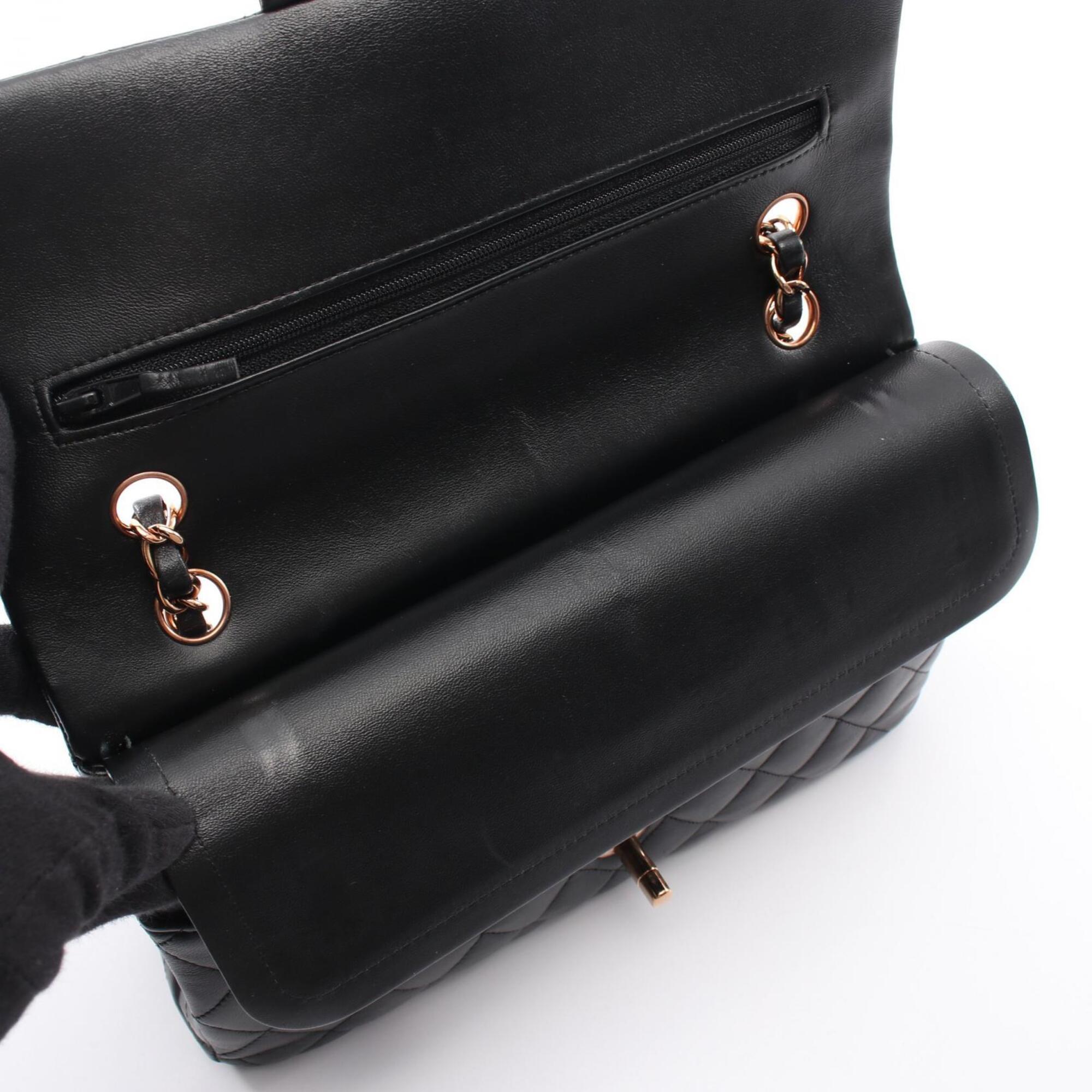 Chanel Black Leather Handbag Shoulder Bag (Pre-Owned)