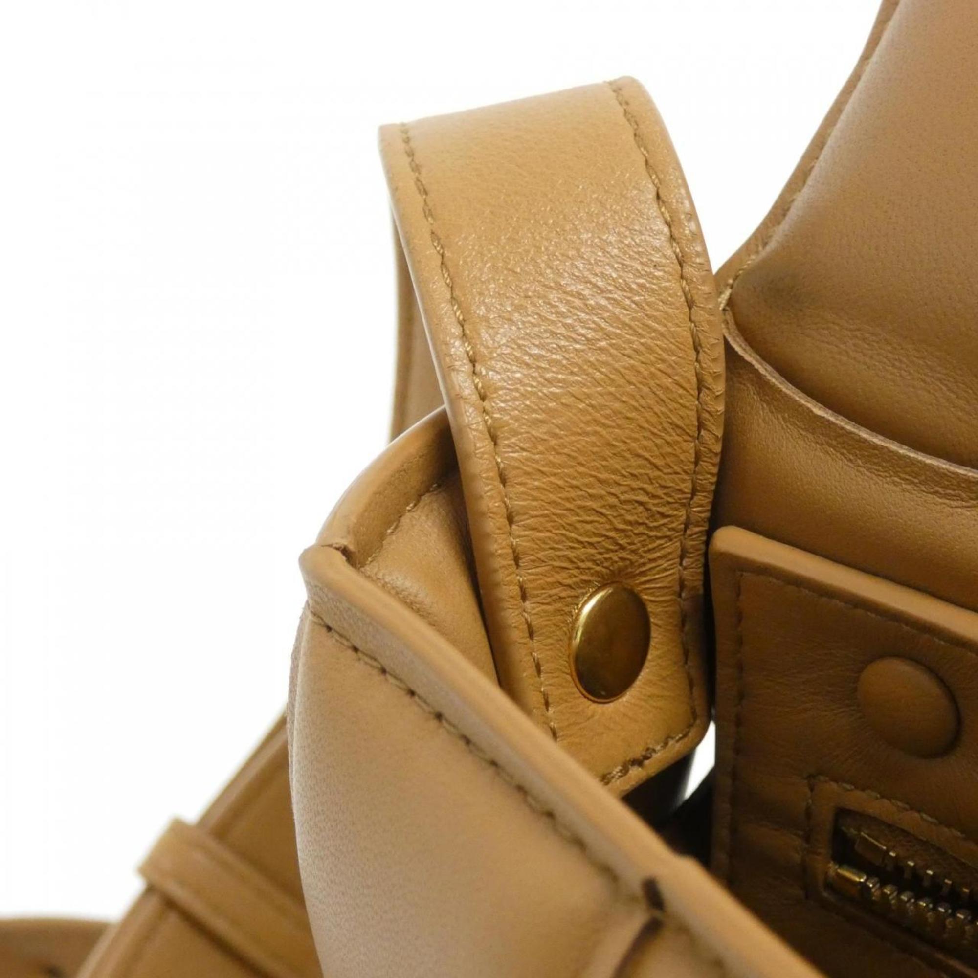 Bottega Veneta Brown Camel Leather Shoulder Bag (Pre-Owned)