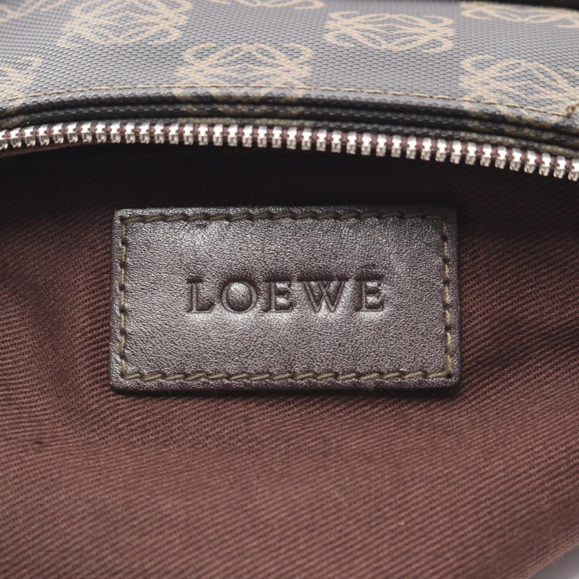 Loewe Brown Coated Canvas Leather Handbag Shoulder Bag (Pre-Owned)