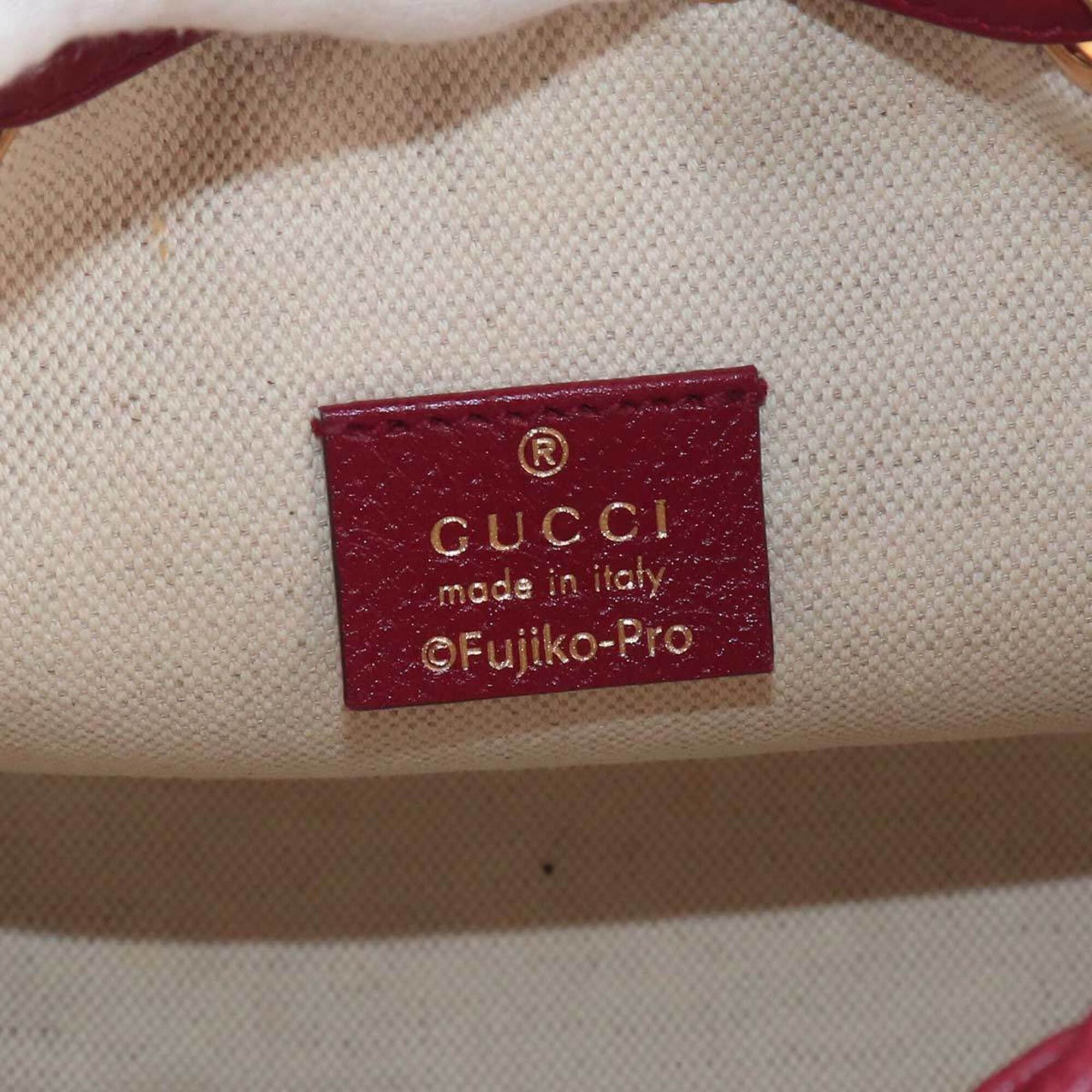 Gucci Brown Red Color Gg Supreme Leather Handbag Shoulder Bag (Pre-Owned)