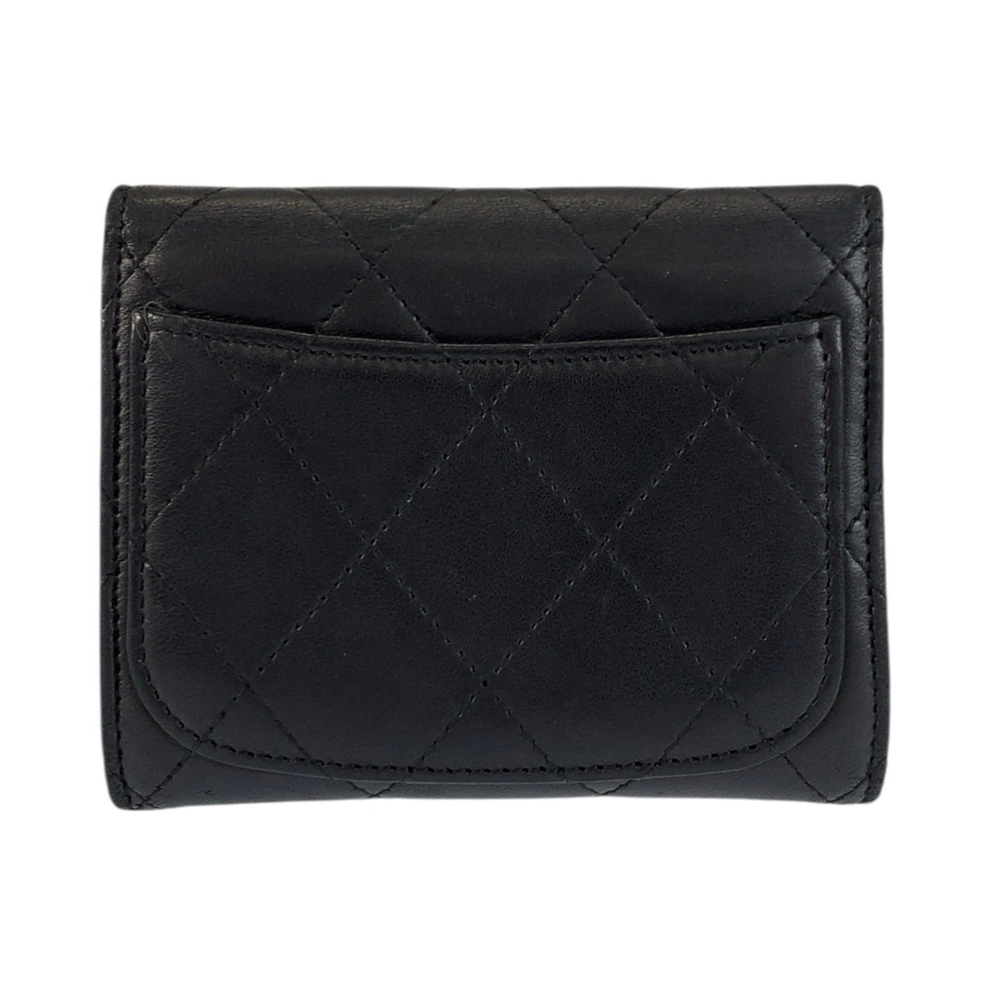 Chanel Black Leather Coin Purse/Coin Case (Pre-Owned)