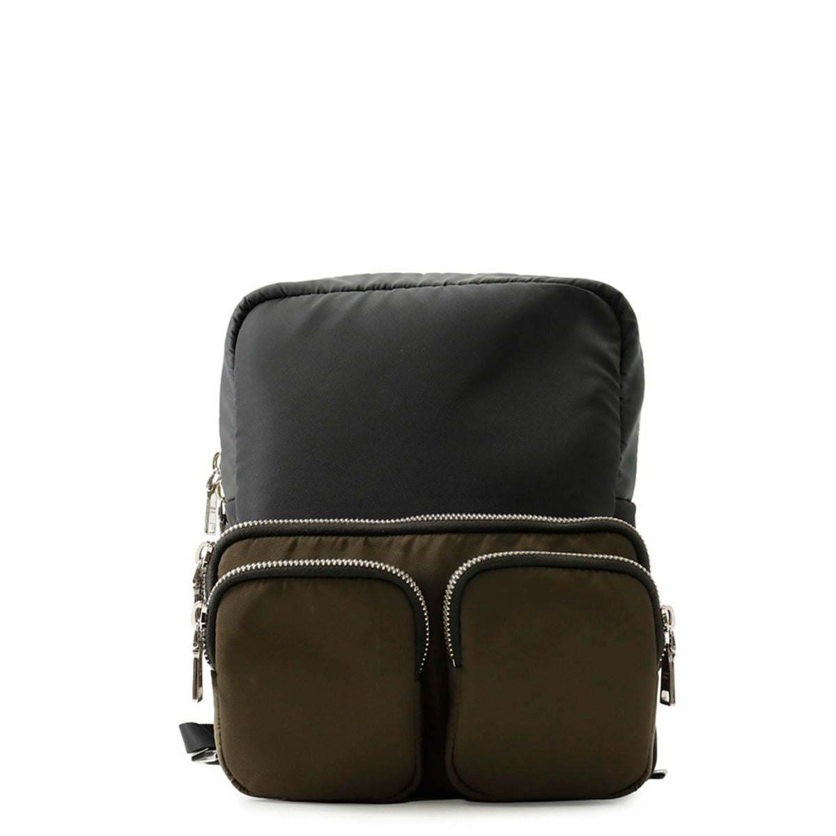 Prada Black Khaki Nylon Rubber Backpack (Pre-Owned)