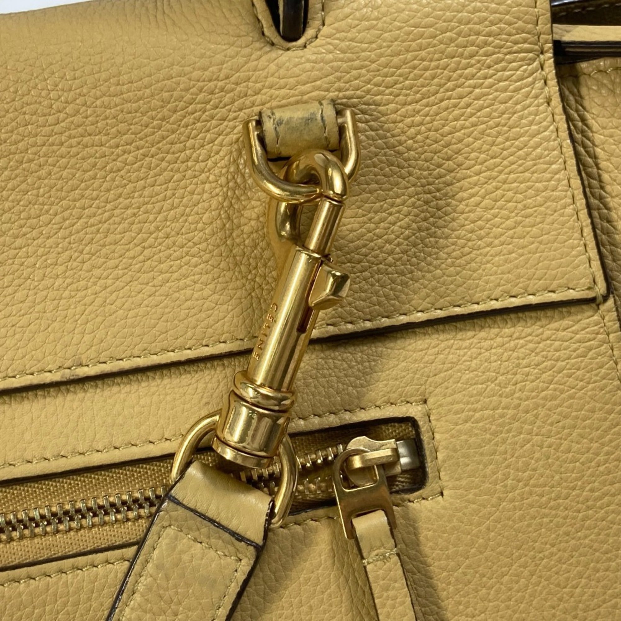 Celine Yellow Leather Shoulder Bag (Pre-Owned)