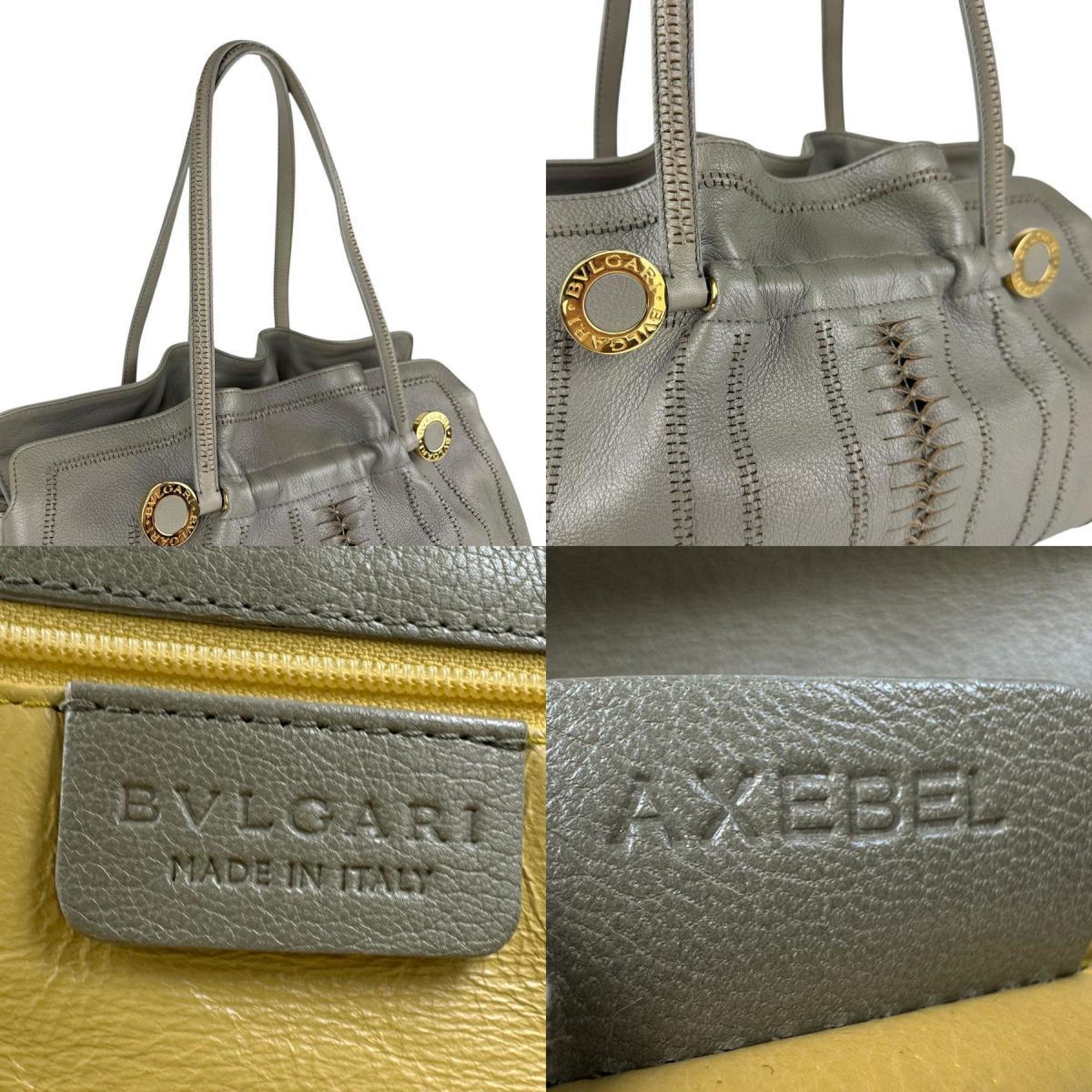 Bvlgari Gray Leather Shoulder Bag (Pre-Owned)