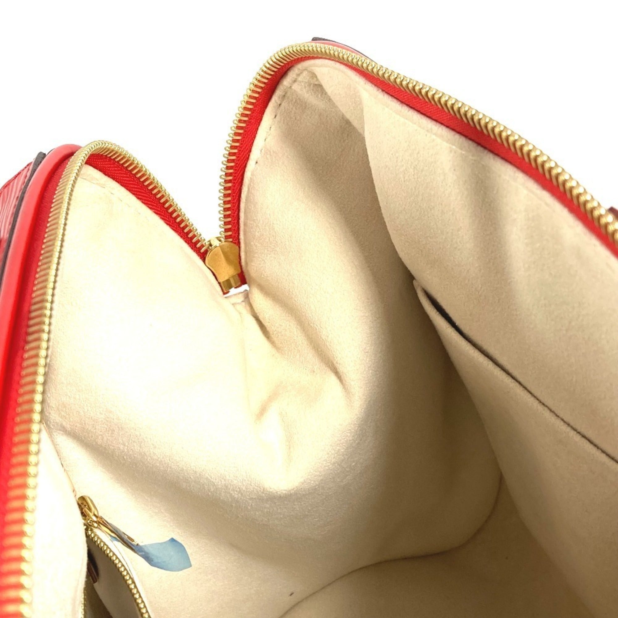 Louis Vuitton Red Color Epi Leather Boston Bag Handbag Shoulder Bag (Pre-Owned)