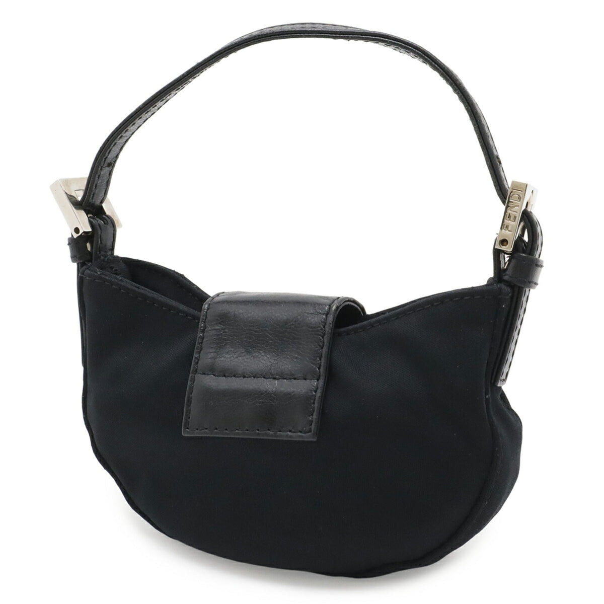 Fendi Black Cotton Jersey Leather Handbag (Pre-Owned)