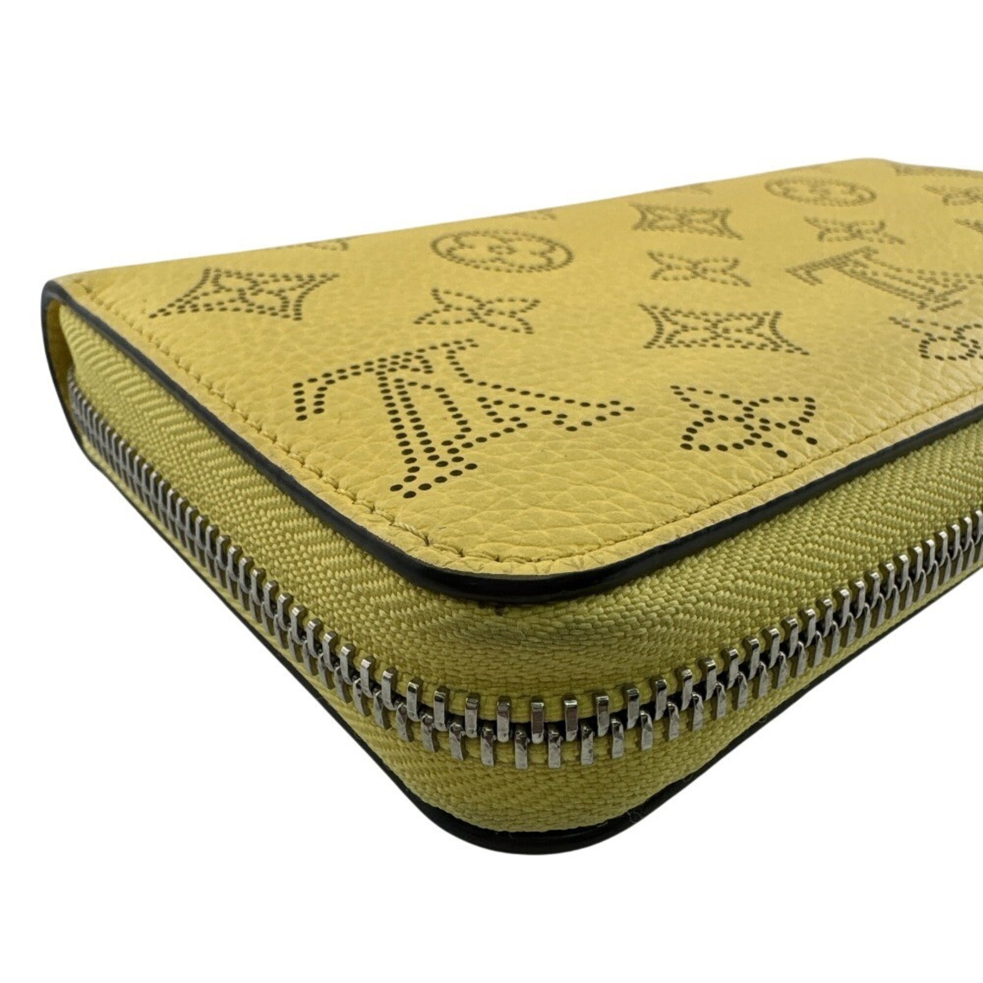 Louis Vuitton Mahina Yellow Leather Long Wallet (Bi-Fold) (Pre-Owned)