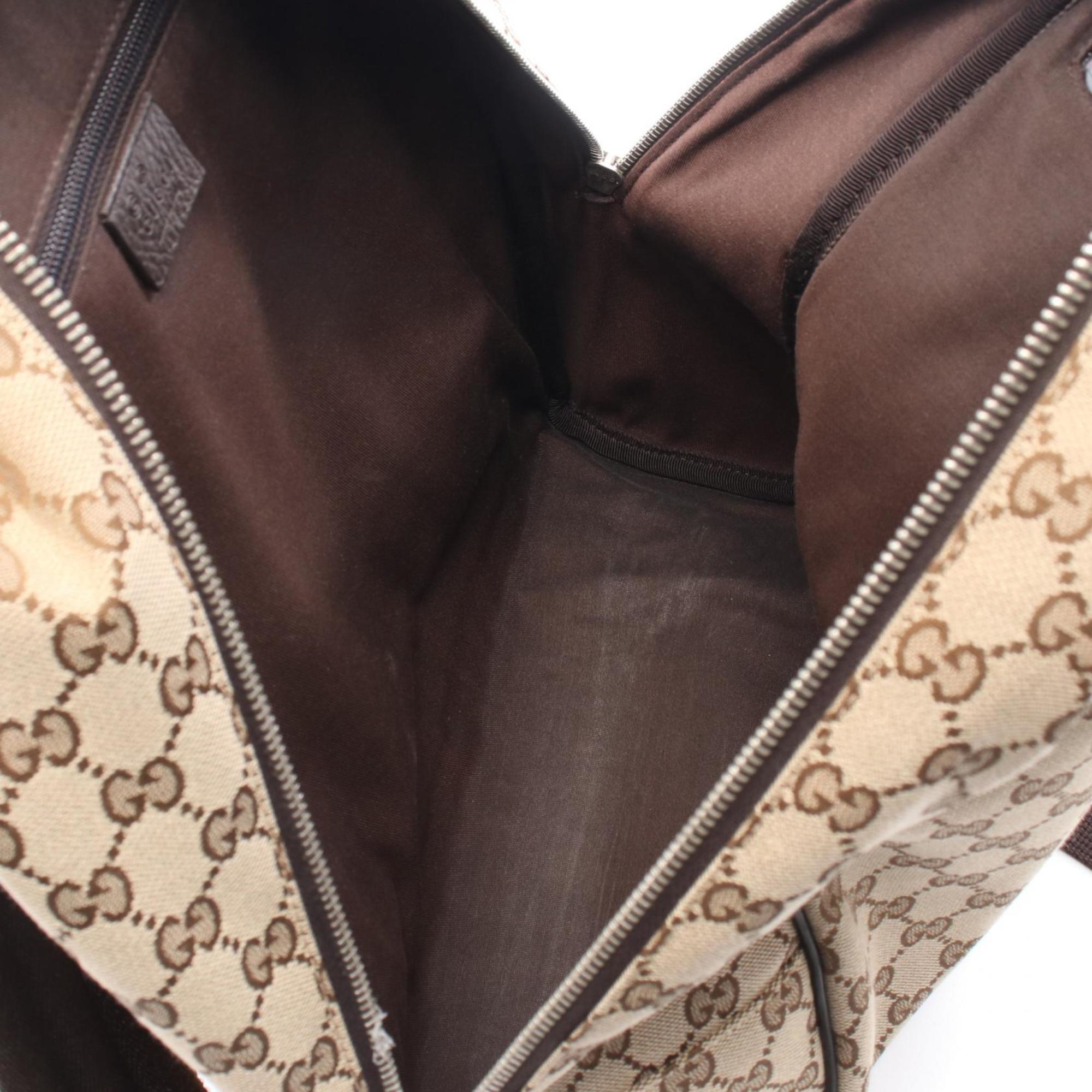 Gucci Gg Canvas Beige Brown Gg Canvas Backpack (Pre-Owned)
