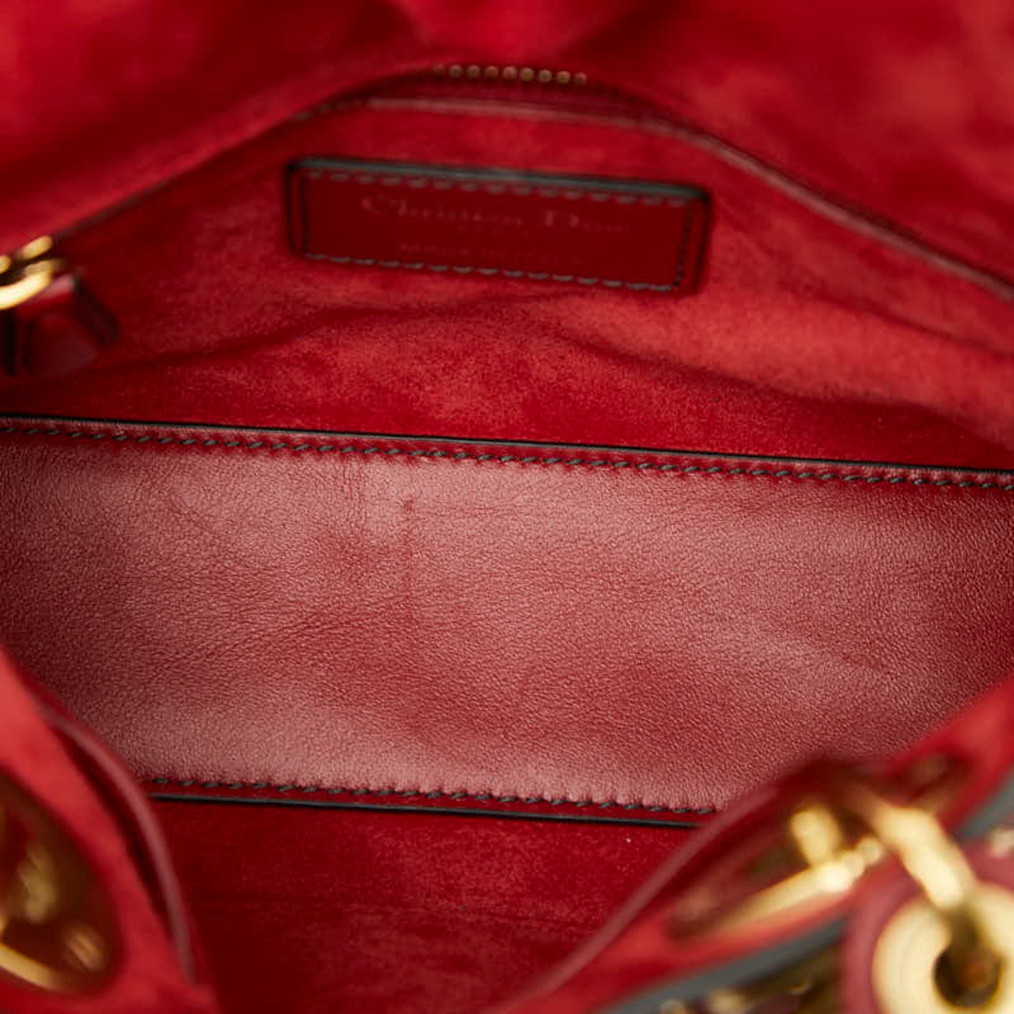 Christian Dior Red Color Leather Handbag Shoulder Bag (Pre-Owned)