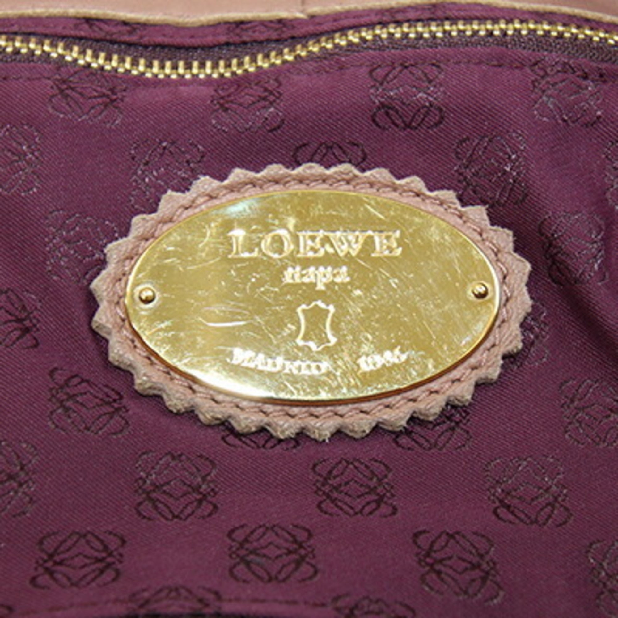 Loewe Brown Pink Leather Handbag (Pre-Owned)