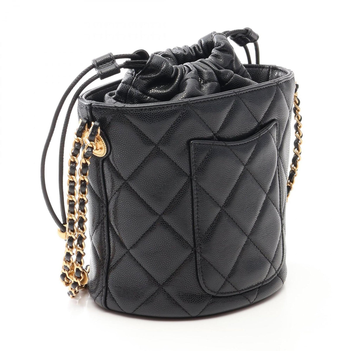Chanel Black Grained Calfskin Handbag Shoulder Bag (Pre-Owned)