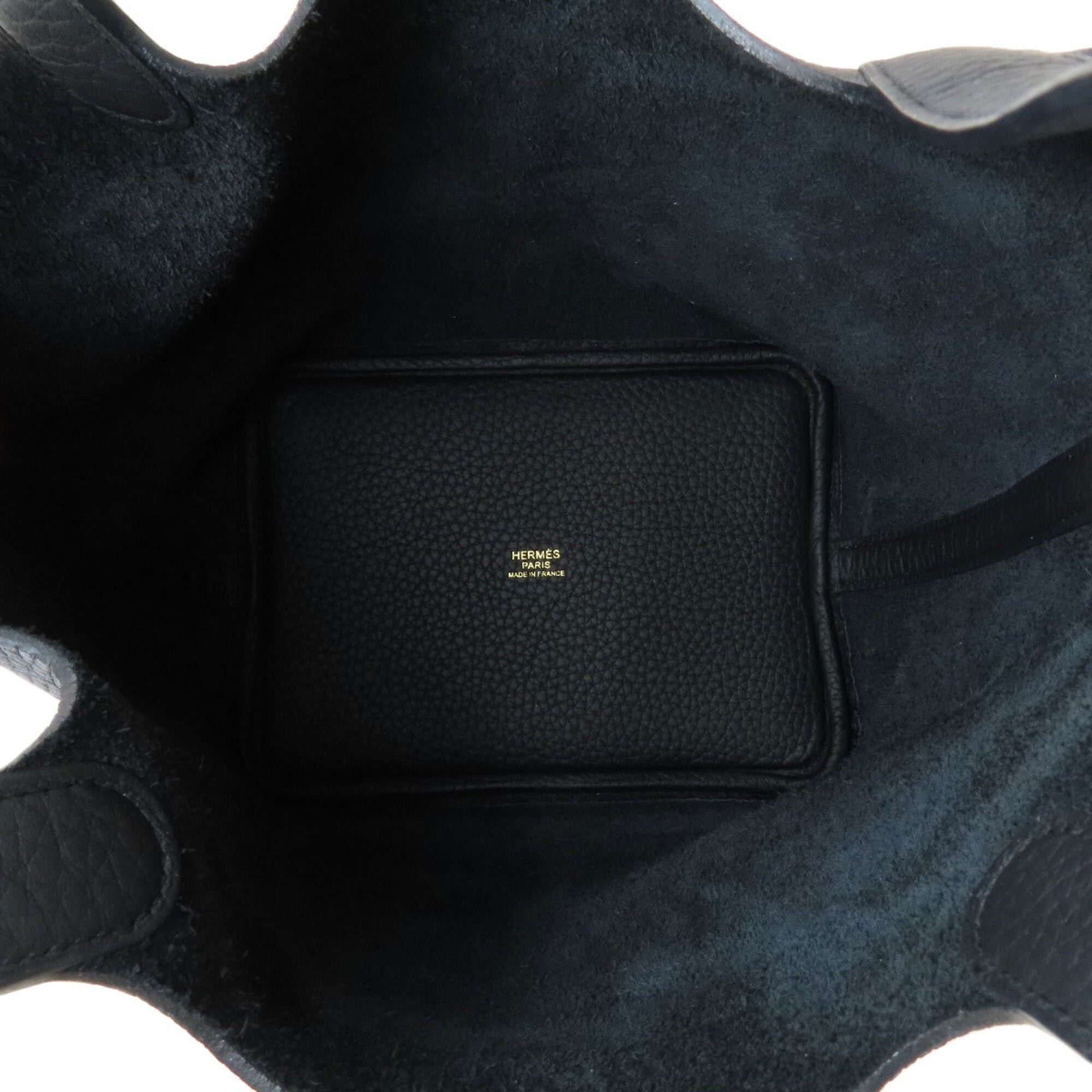 Hermes Picotin Black Taurillon Clemence Leather Handbag (Pre-Owned)