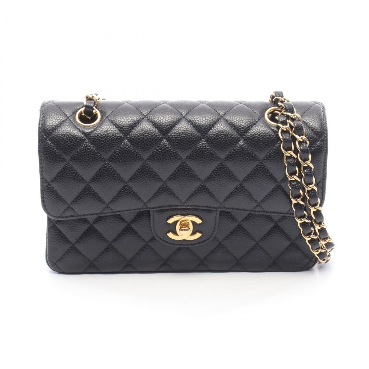 Chanel Black Grained Calfskin Handbag Shoulder Bag (Pre-Owned)