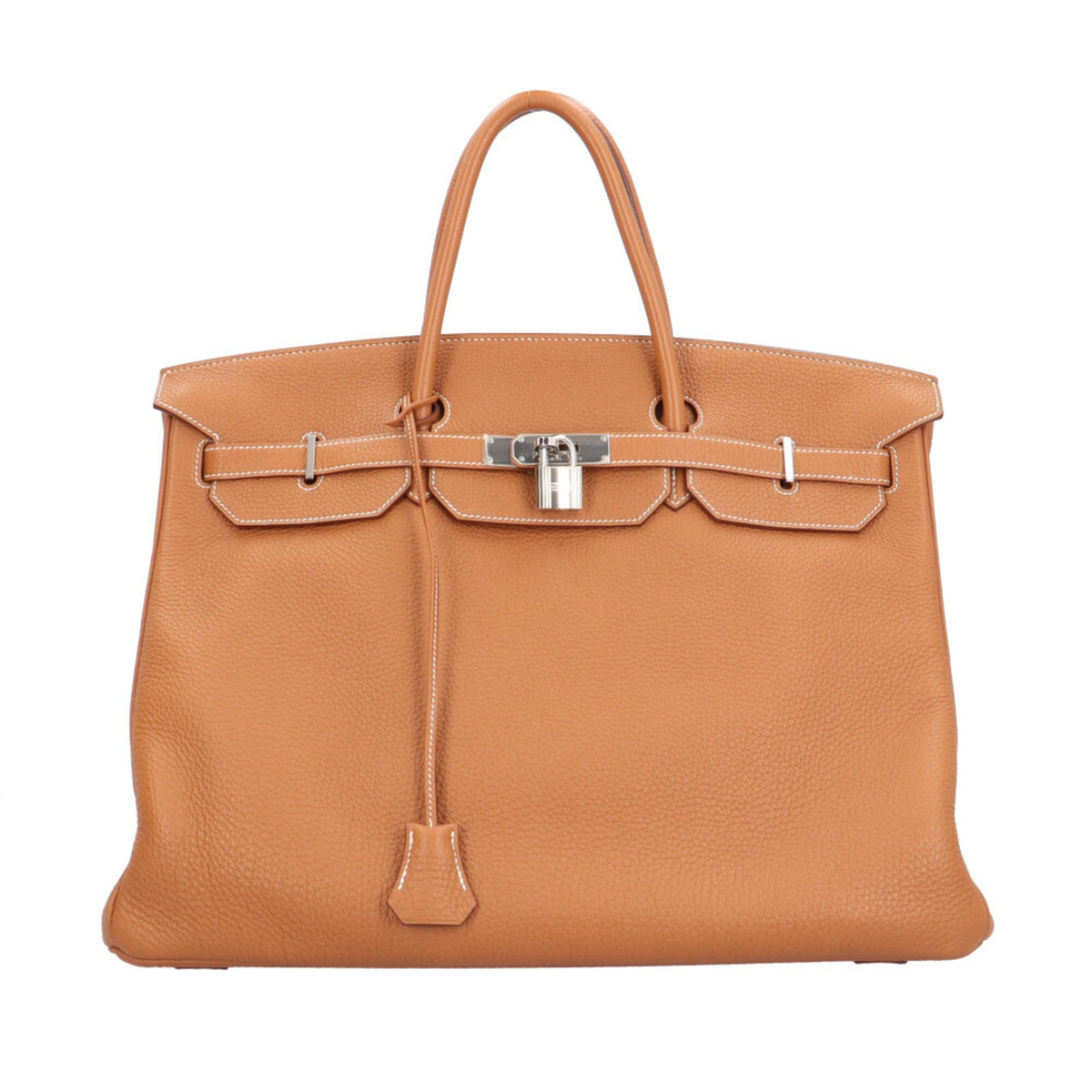 Hermes Brown Gold Leather Handbag (Pre-Owned)