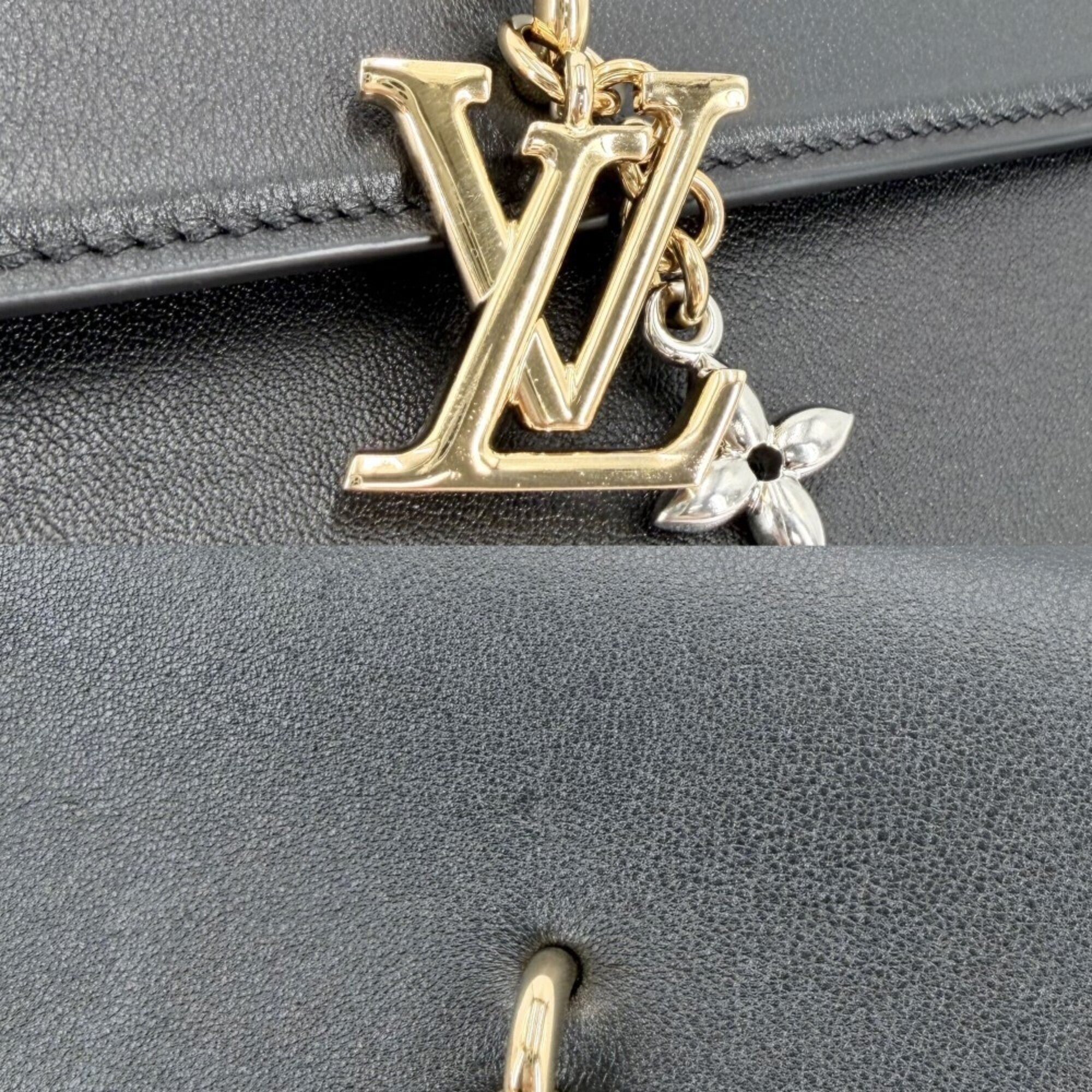 Louis Vuitton Black Leather Shoulder Bag (Pre-Owned)