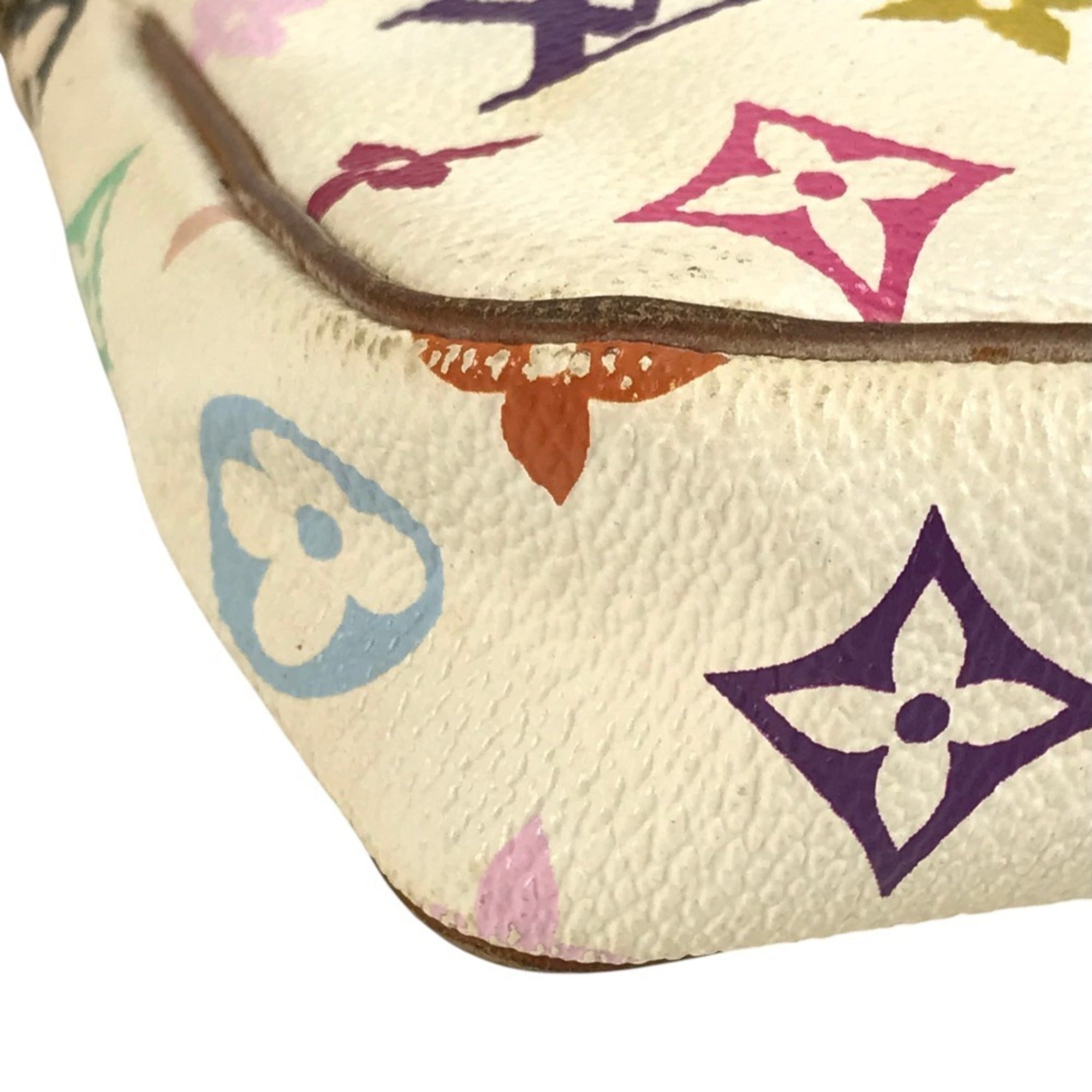 Louis Vuitton Blanc White Monogram Multicolore Handbag Pouch Shoulder Bag (Pre-Owned)