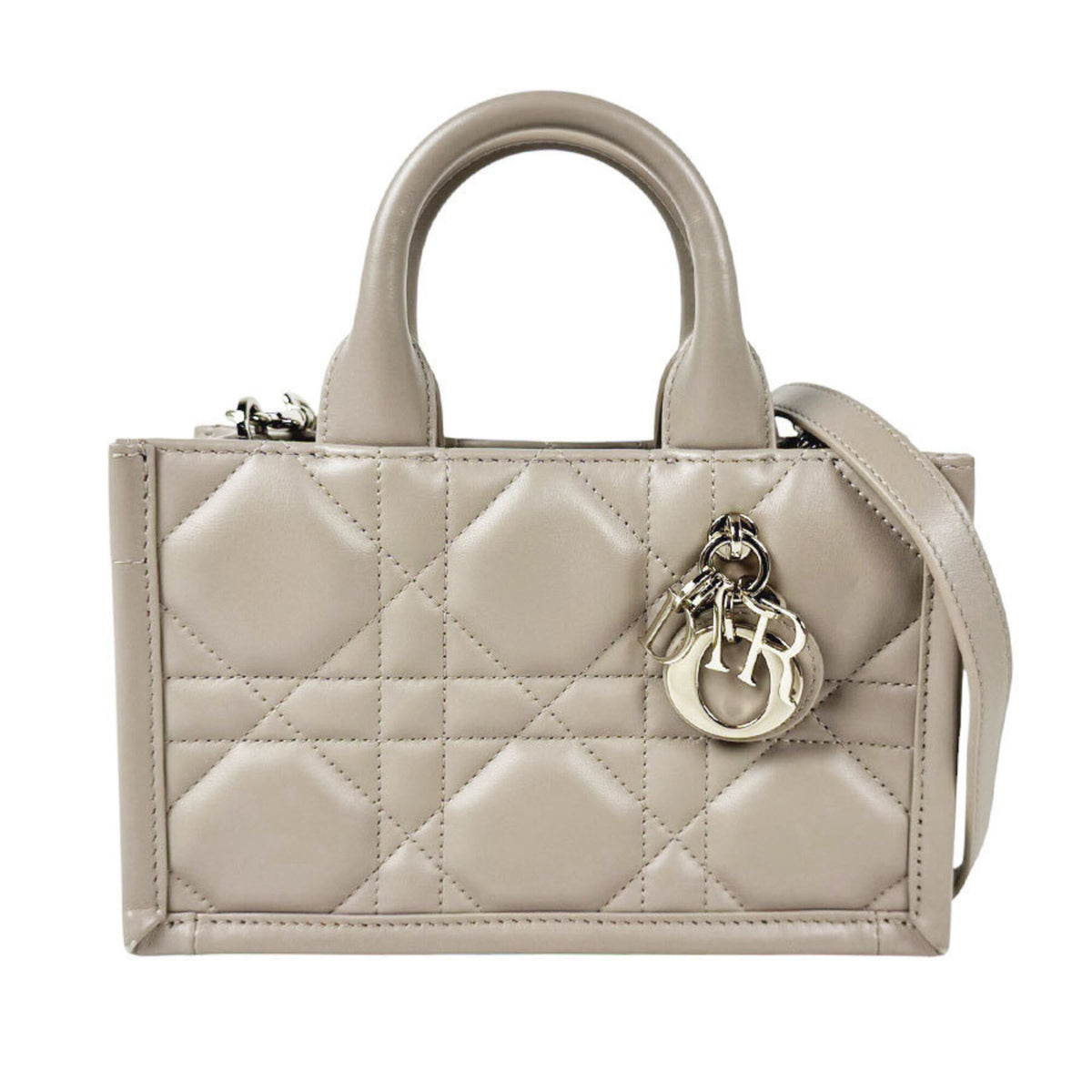 Christian Dior Beige Leather Handbag Shoulder Bag (Pre-Owned)