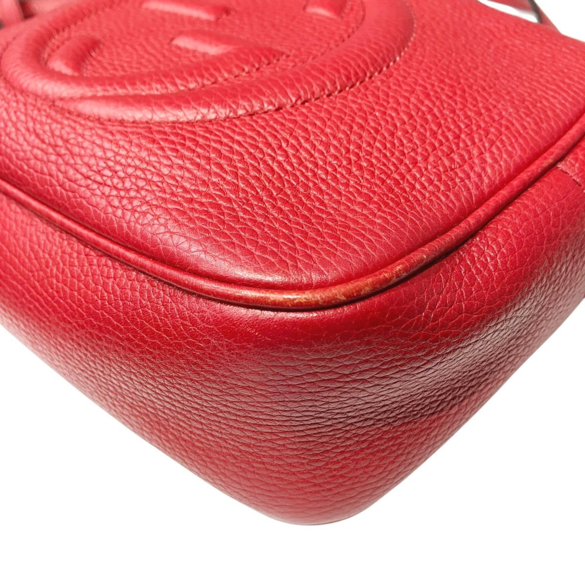Gucci Soho Red Color Leather Shoulder Bag (Pre-Owned)