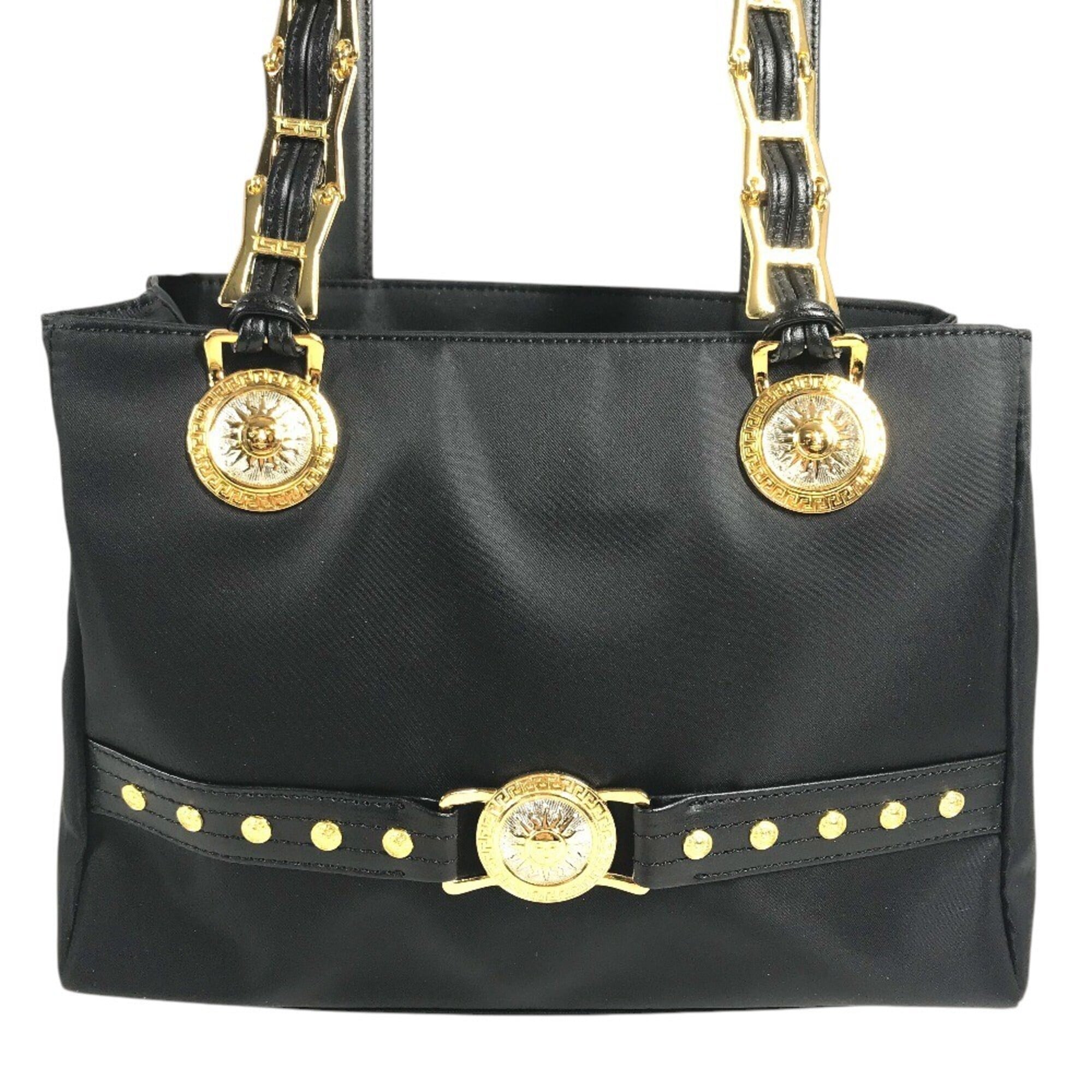 Versace Black Nylon Handbag Shoulder Bag (Pre-Owned)