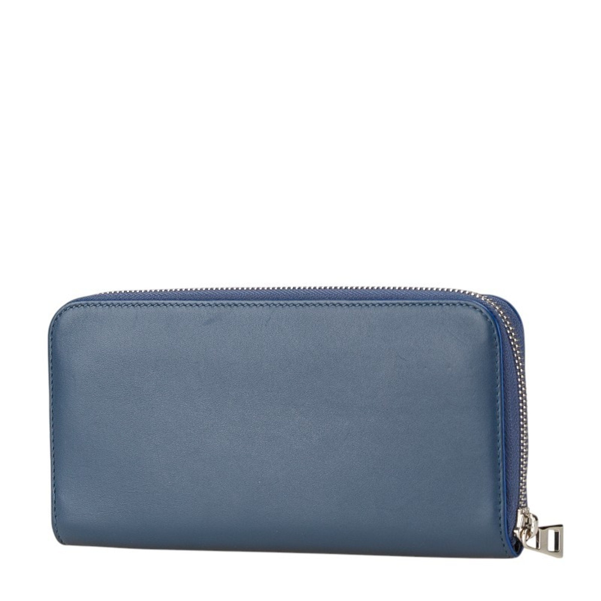 Loewe Blue Leather Long Wallet (Bi-Fold) (Pre-Owned)