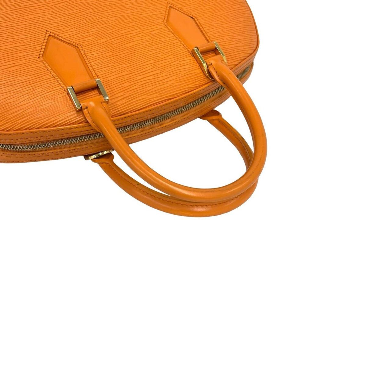 Louis Vuitton Orange Leather Boston Bag Handbag (Pre-Owned)
